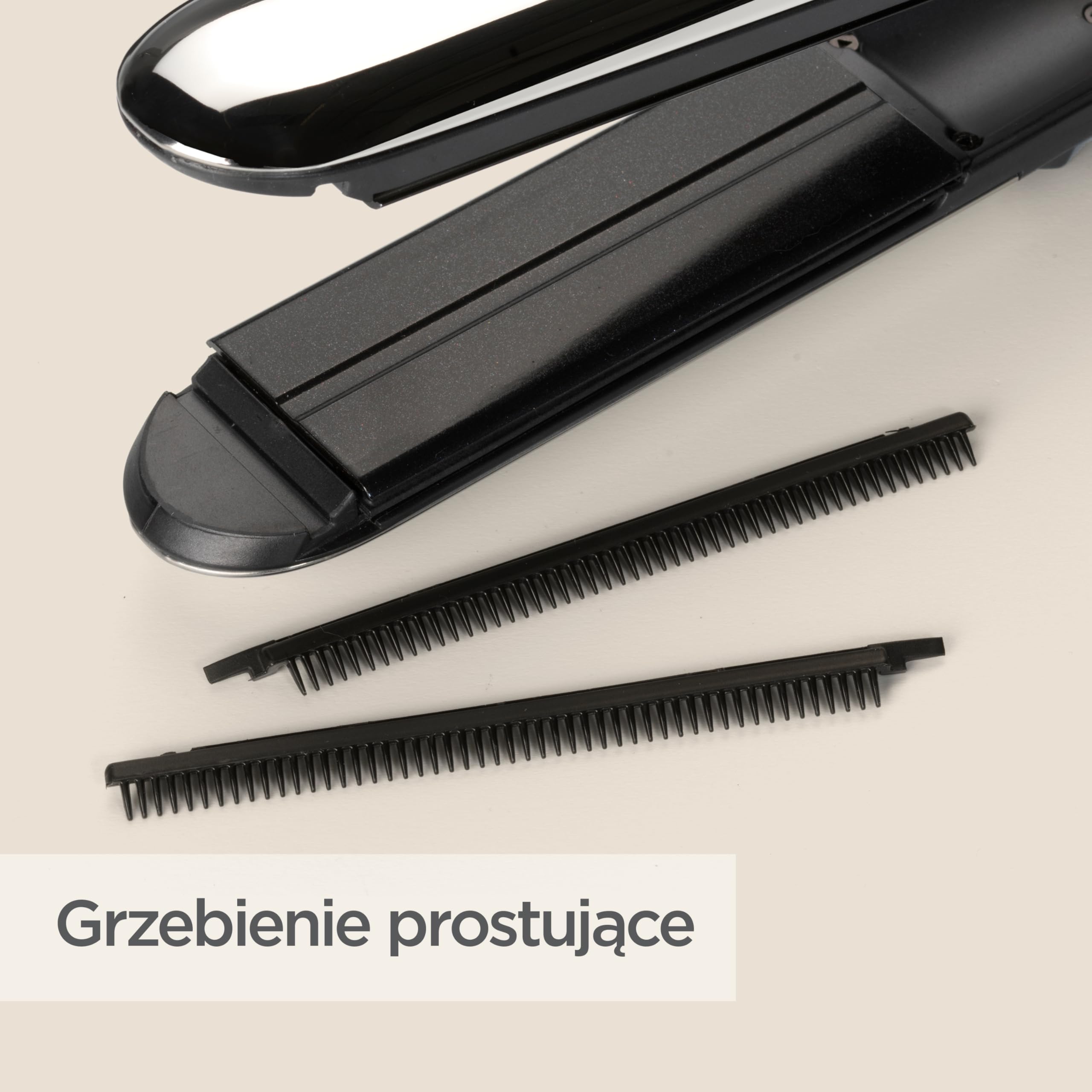 BaByliss Steam Shine – Prostownica Parowa z XL Płytkami Turmalinowo‑Ceramicznymi do Szybkiego i Łatwego Prostowania, Funkcja Jonowa Anti‑Frizz dla Lśniących i Jedwabistych Włosów, ST496E
