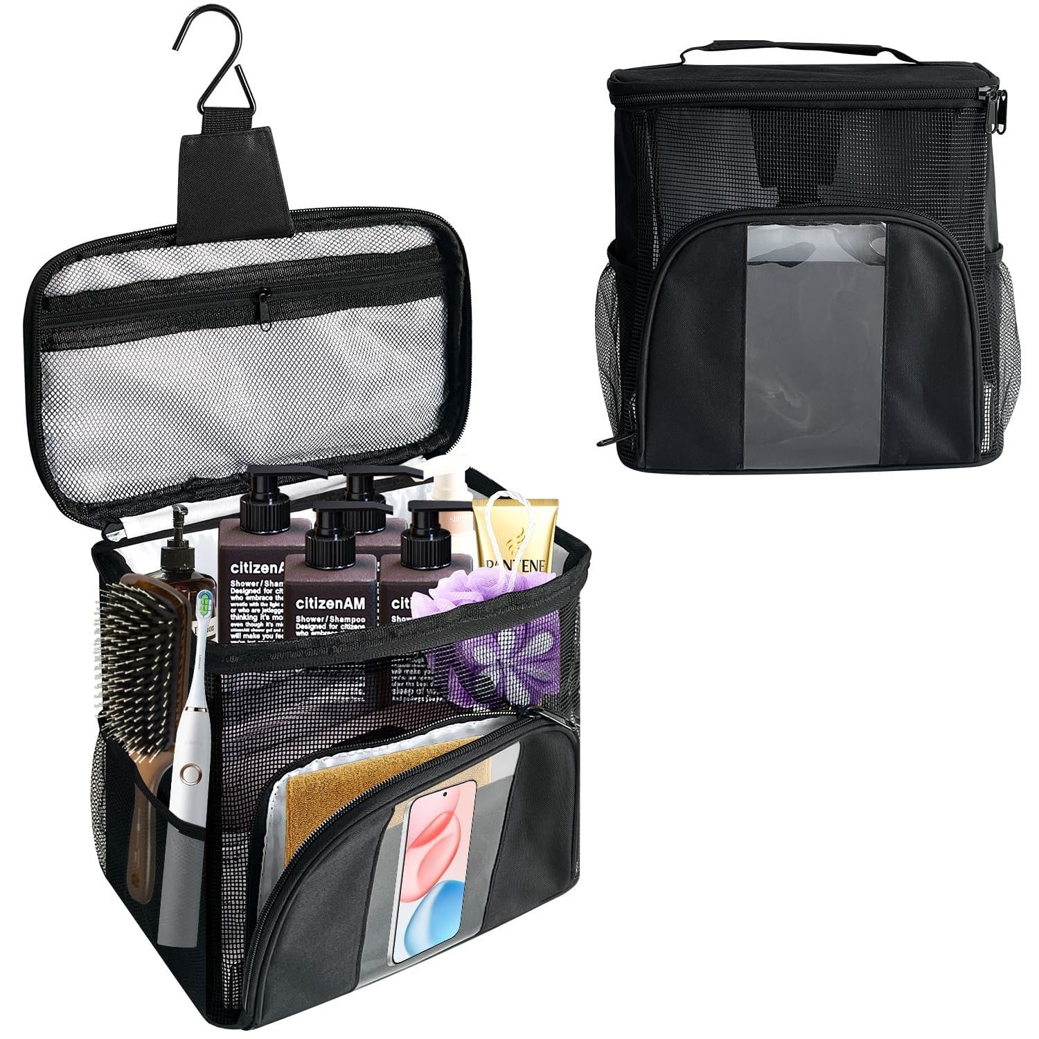 SUGOOE Mesh Shower Caddy Bag Portable College Dorm Room Essentials Caddy Tote Basket with Large Capacity Suitable for