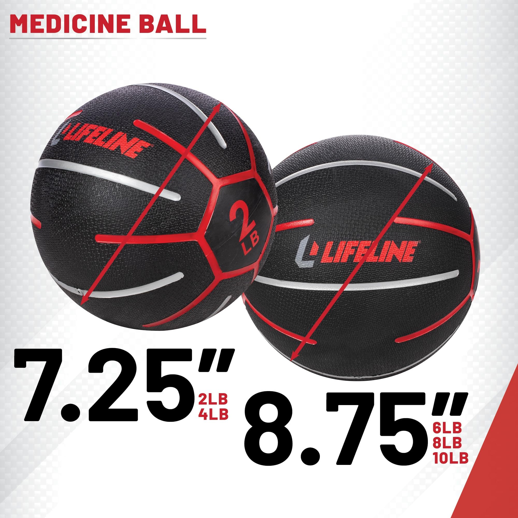 LifeLine Medizinball zur Entwicklung der gesamten Körperstärke, Kraft und Stabilität