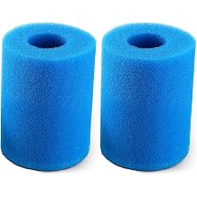 Shappy 2 Piece Pool Filter Cartridge Swimming Pool Filter Foam Cartridges Replacement Sponge Reusable Washable Sponge Cleaner Compatible with Intex Cleaning Replacement4 x 3.54 Inch/ 10.2 x 9 cm