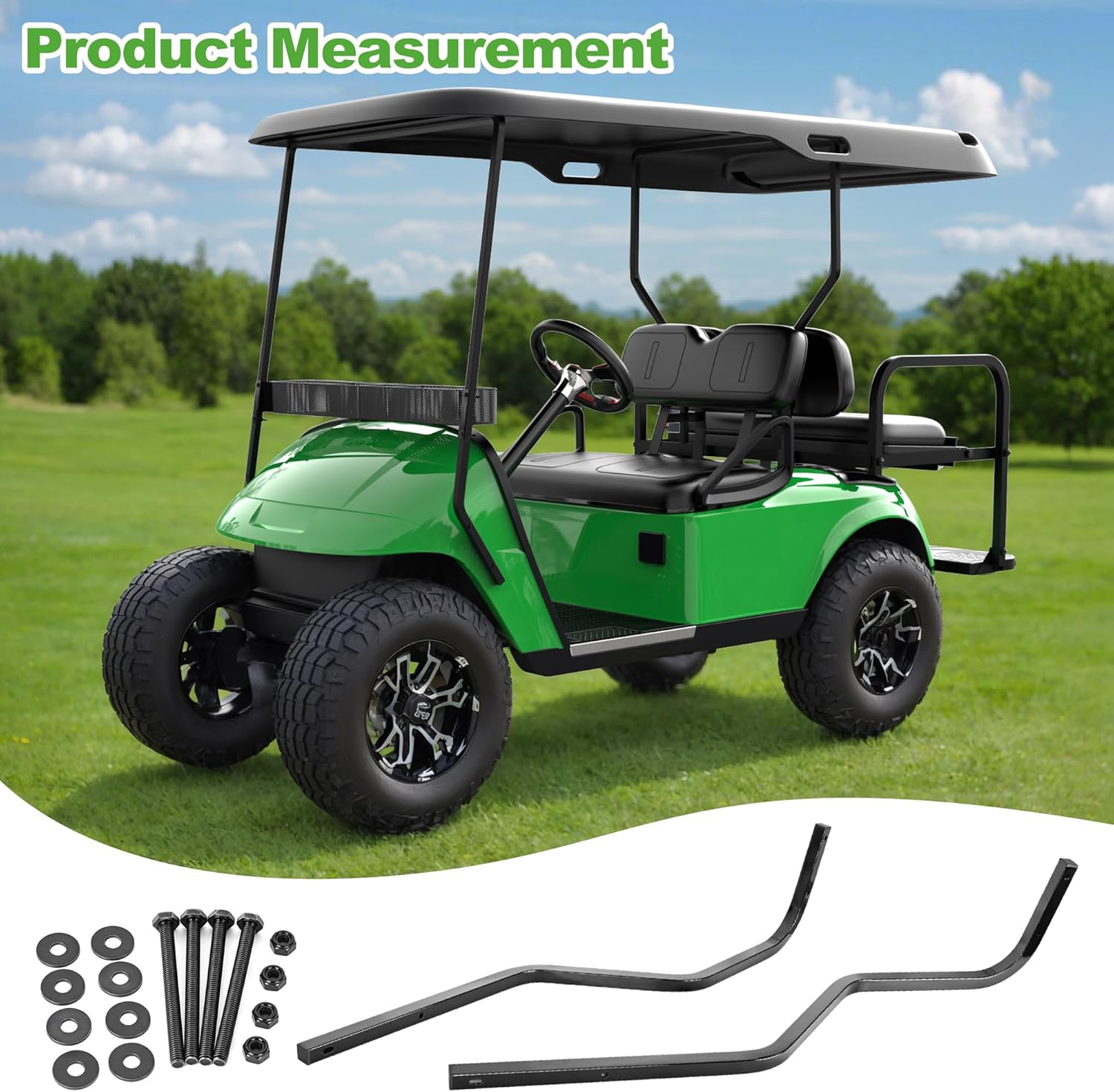 10L0L Heavy Duty Golf Cart Rear Strut Support Brackets for EZGO TXT Long Roof (Fits 88 Inch Long Top Models Only), Durable Rear Strut Brace & Long-Lasting Performance