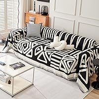 Vista 9 de VClife - Funda para sofá de 2 plazas o modular, de felpilla, antideslizante, bohemia, apta para perros, lavable, protectora, con borlas, para sala