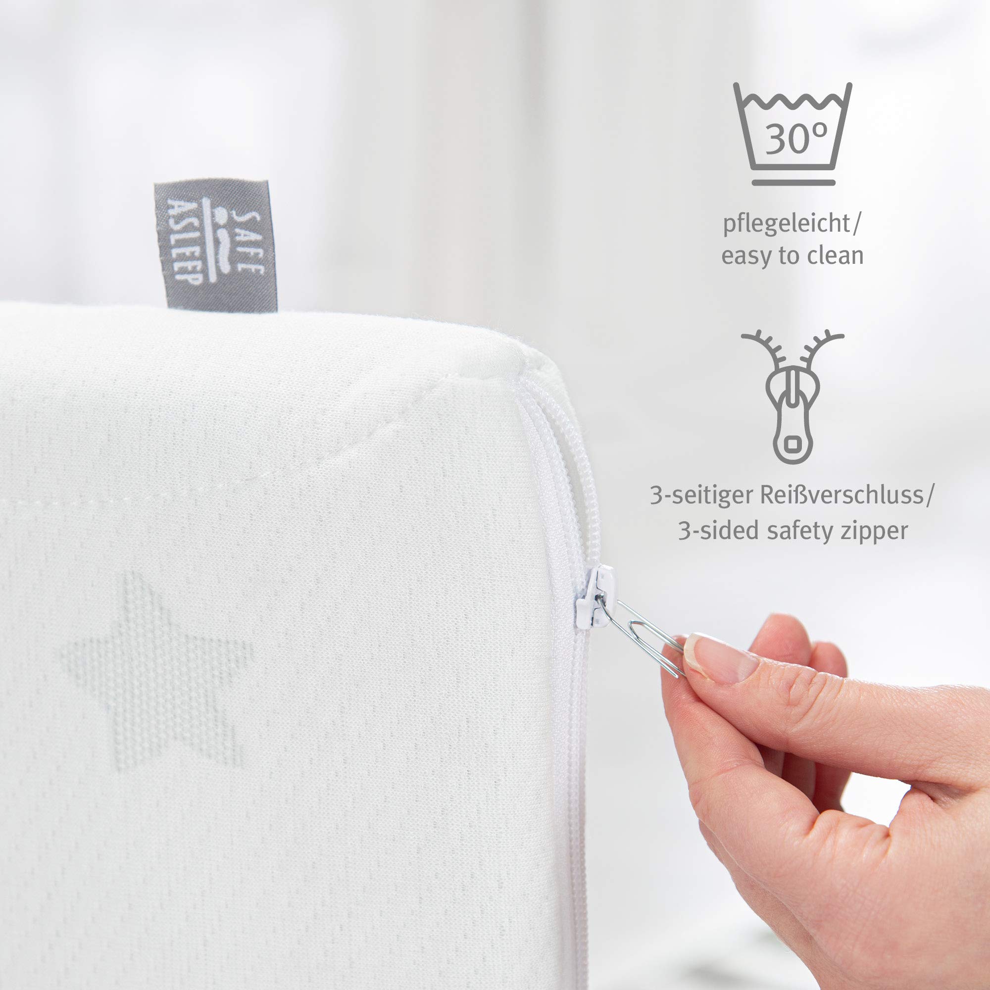 roba Babymatratze 60 x 120 cm - AIR BALANCE EASY - safe asleep - Matratze für Babybetten - Optimales Schlafklima für Babys