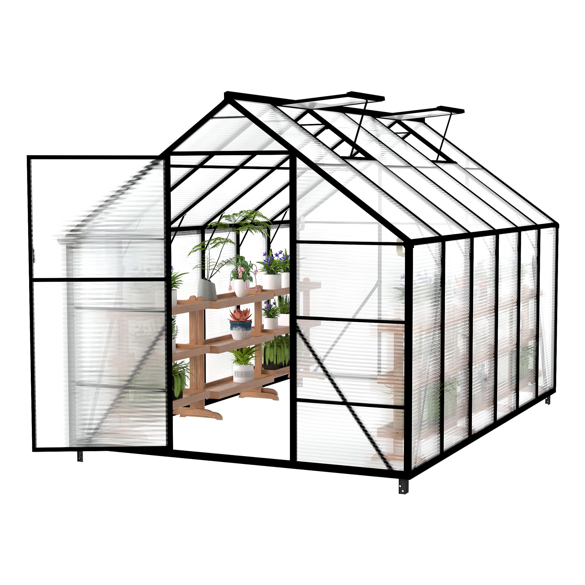 Froadp Serre en aluminium avec fondation 380 x 250 x 205 cm