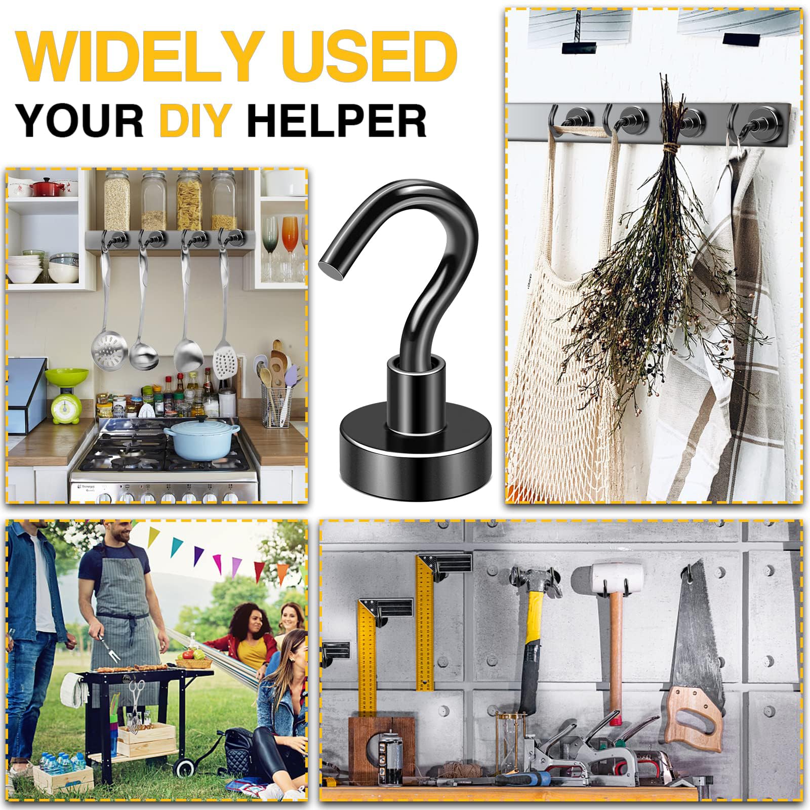DIYMAG Magnetic Hooks - 20 Pack Strong Hold -8 DIYMAG Magnetic Hooks - 20 Pack Strong Hold -8