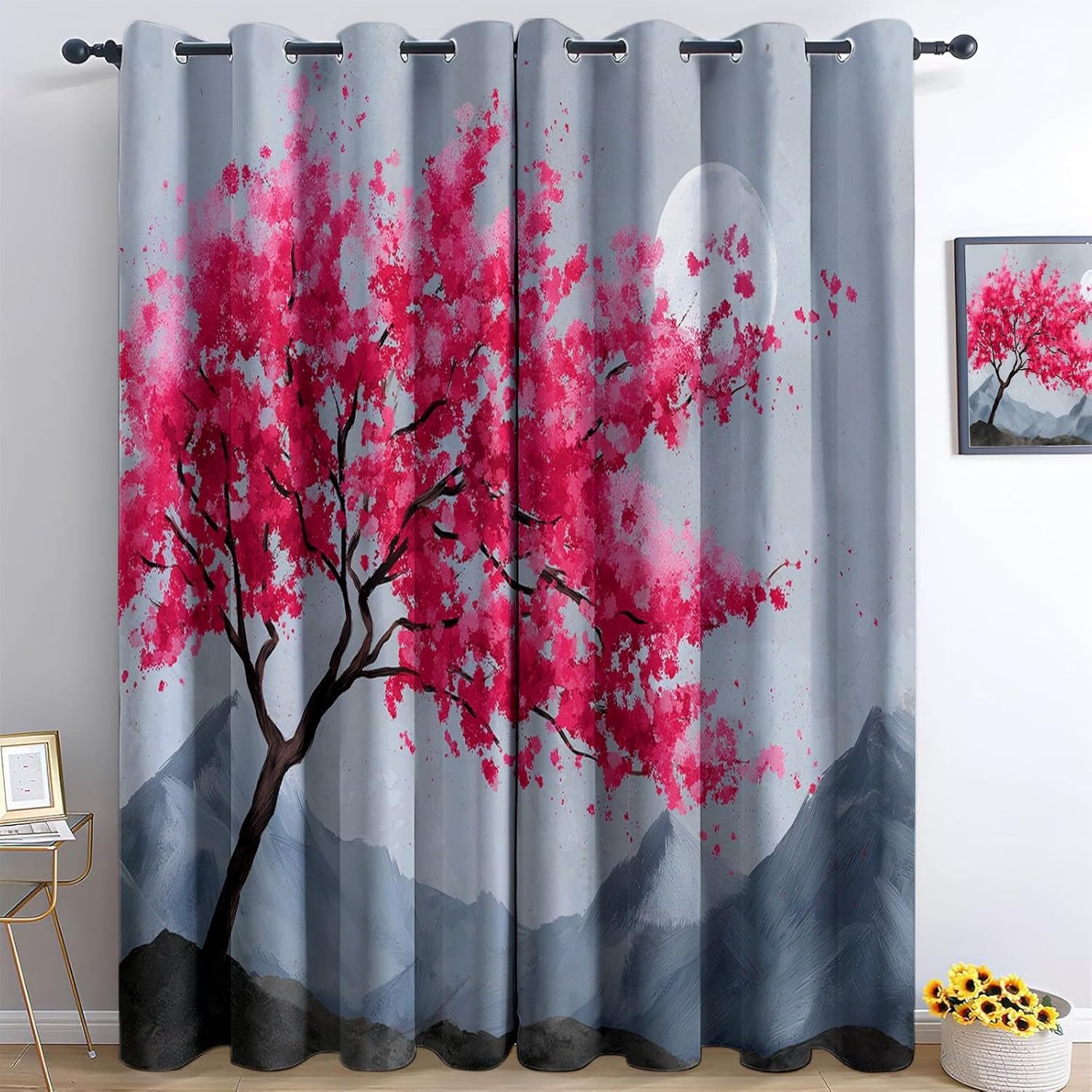 Rideaux fleurs de cerisier pour une ambiance zen dans votre chambre
