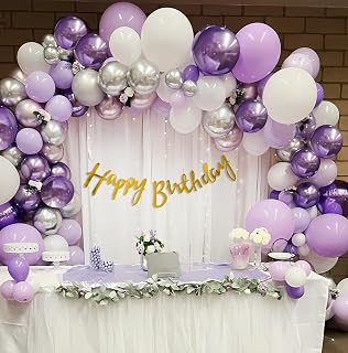 Special You Happy Birthday Decoration kit for Girls- 49 Pcs, Purple Balloons for Birthday Decoration Items for Kids, Back Drop Curtain for Decoration Items for Birthday Decoration Pack Kit