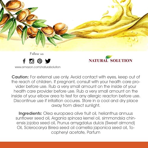 Miniatura 12 de Natural Solution Aceite de masaje 100% naturalmente puro, para masaje relajante de aromaterapia, aceite de argán orgánico, aceite de jojoba y aceite