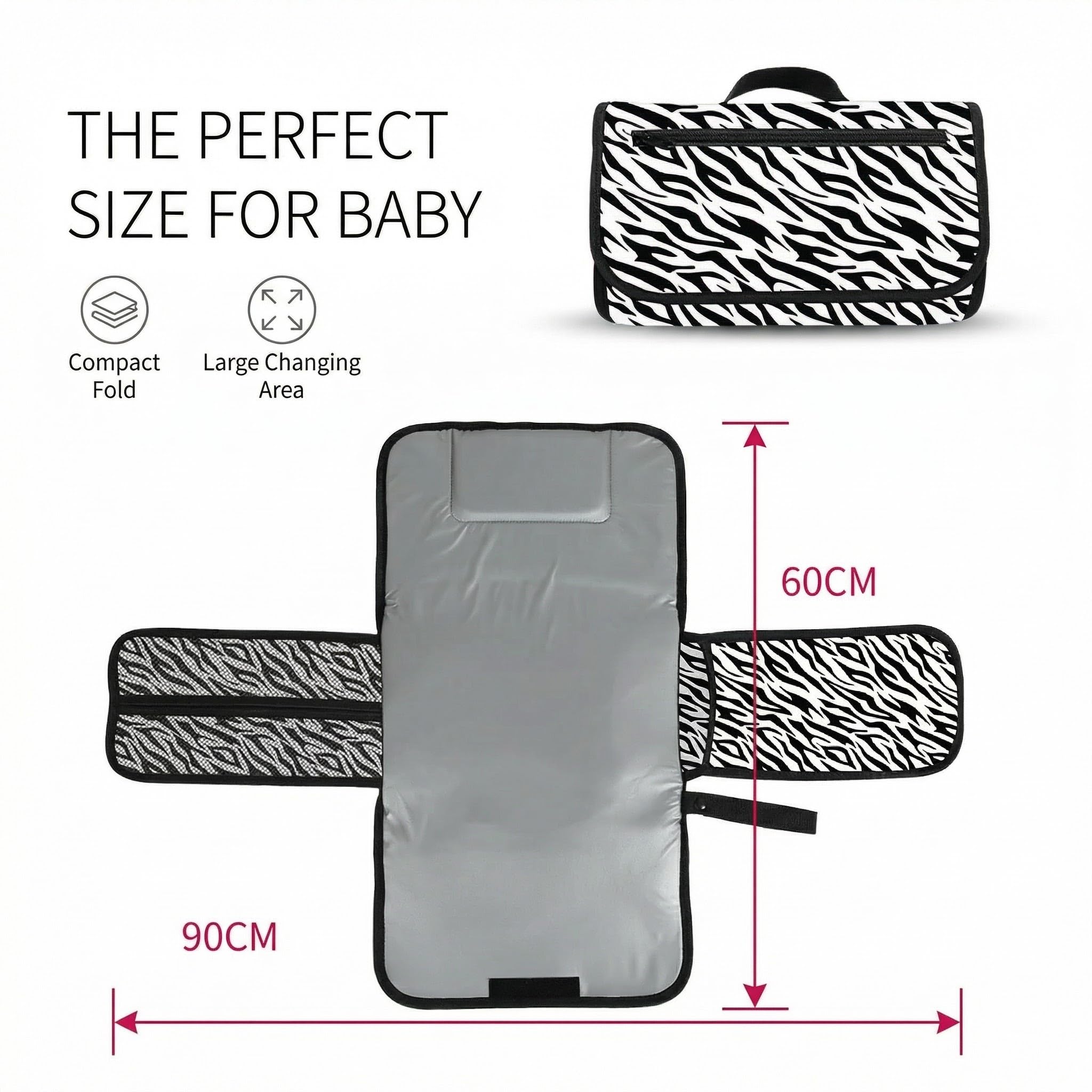 Cambiador y almacenamiento de pañales, fácil de usar, diseño elegante e impermeable, cabe en mochilas, cochecito, etc. Fácilmente - Esenciales portátiles para el cuidado del bebé recién nacido