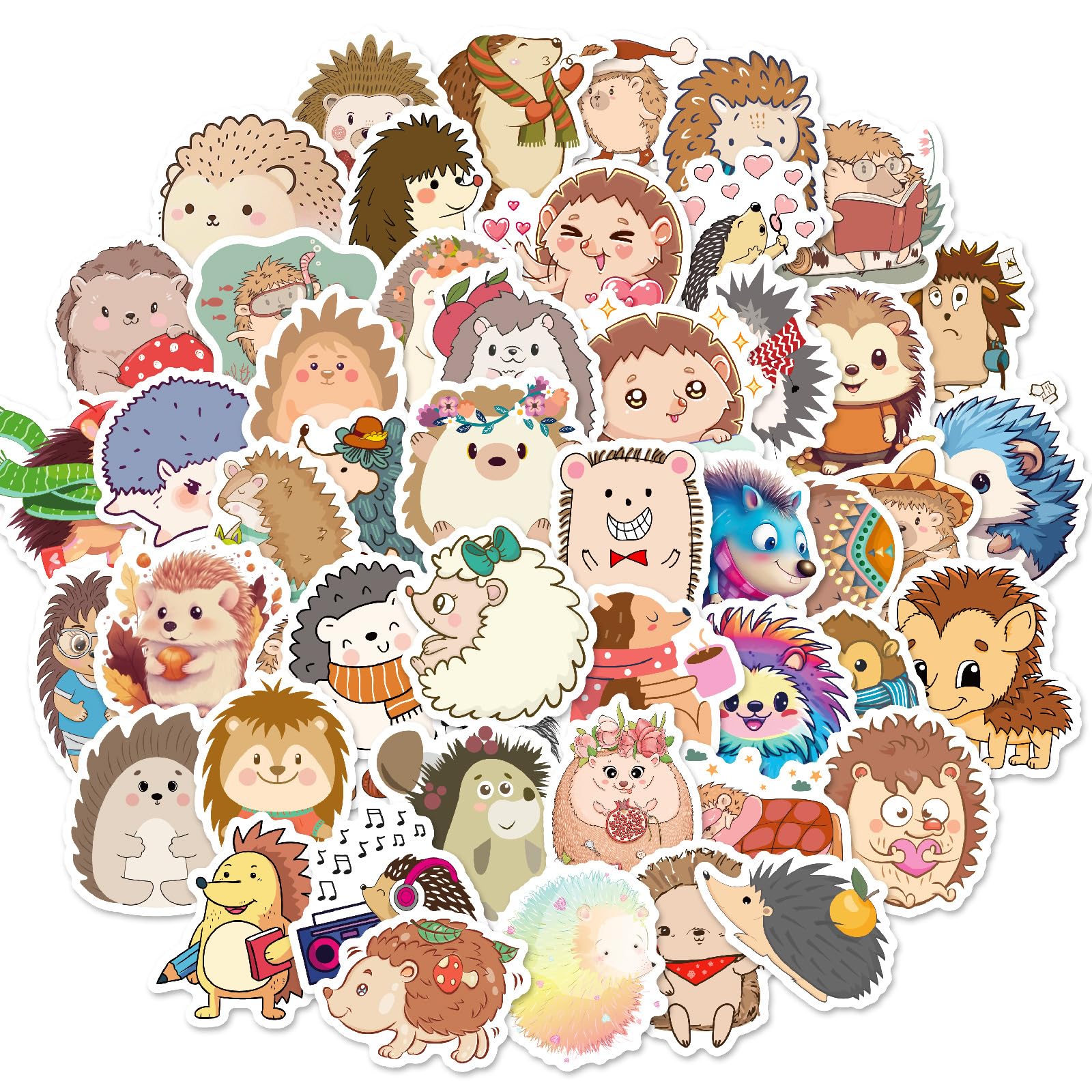 50 Pcs Little Hedgehog Stickers for Skateboard,Luggage,Guitar,Water Bottles,Phone,Animal Cute Style Stickers Waterproof Vinyl,Graffiti Decorate for Teens Girls Children Motivate Gift - Image 3