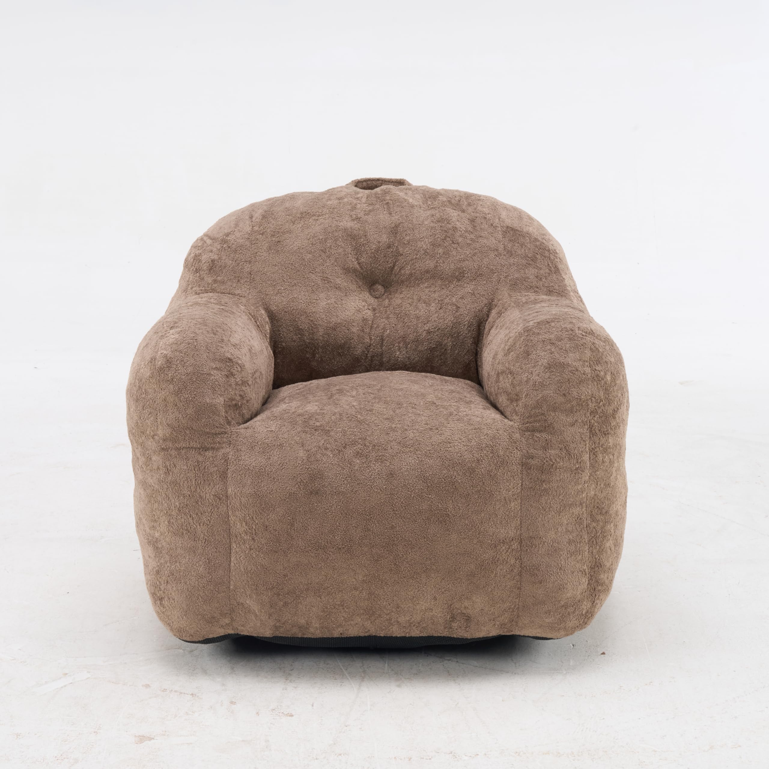 MURUL Puf gigante de piel sintética con cojín y taburete, cómodo sofá de lectura y juegos, cómodo sillón de lectura para adultos y niños, salón y dormitorio, color caqui