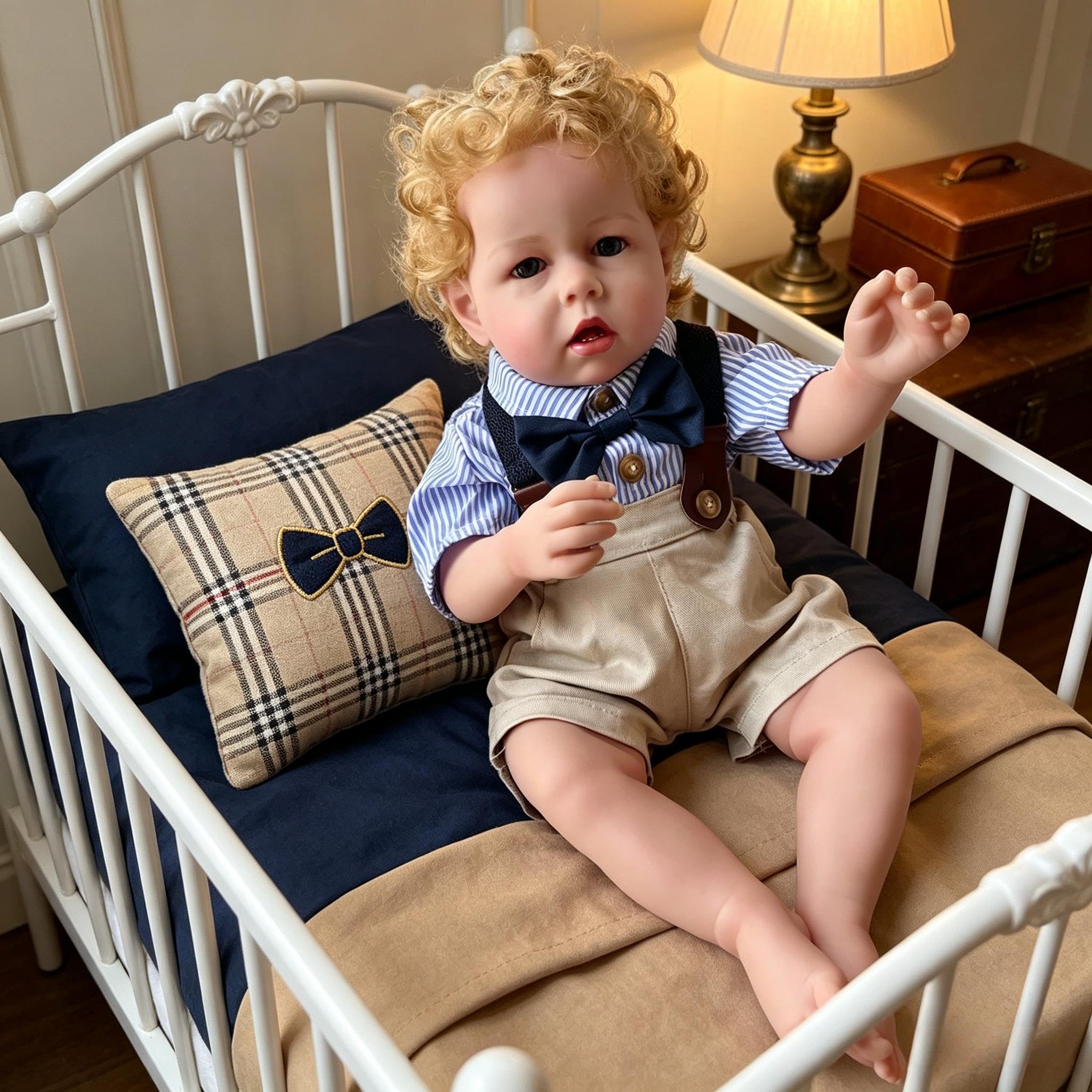 Realistische Reborn Babypuppen Blonder Junge 70 cm große Reborn-Kleinkindpuppen Liam, Weicher Stoffkörper Lebensechte Kleinkind-Babypuppe, Die Wie EIN echtes Kleinkind Puppe