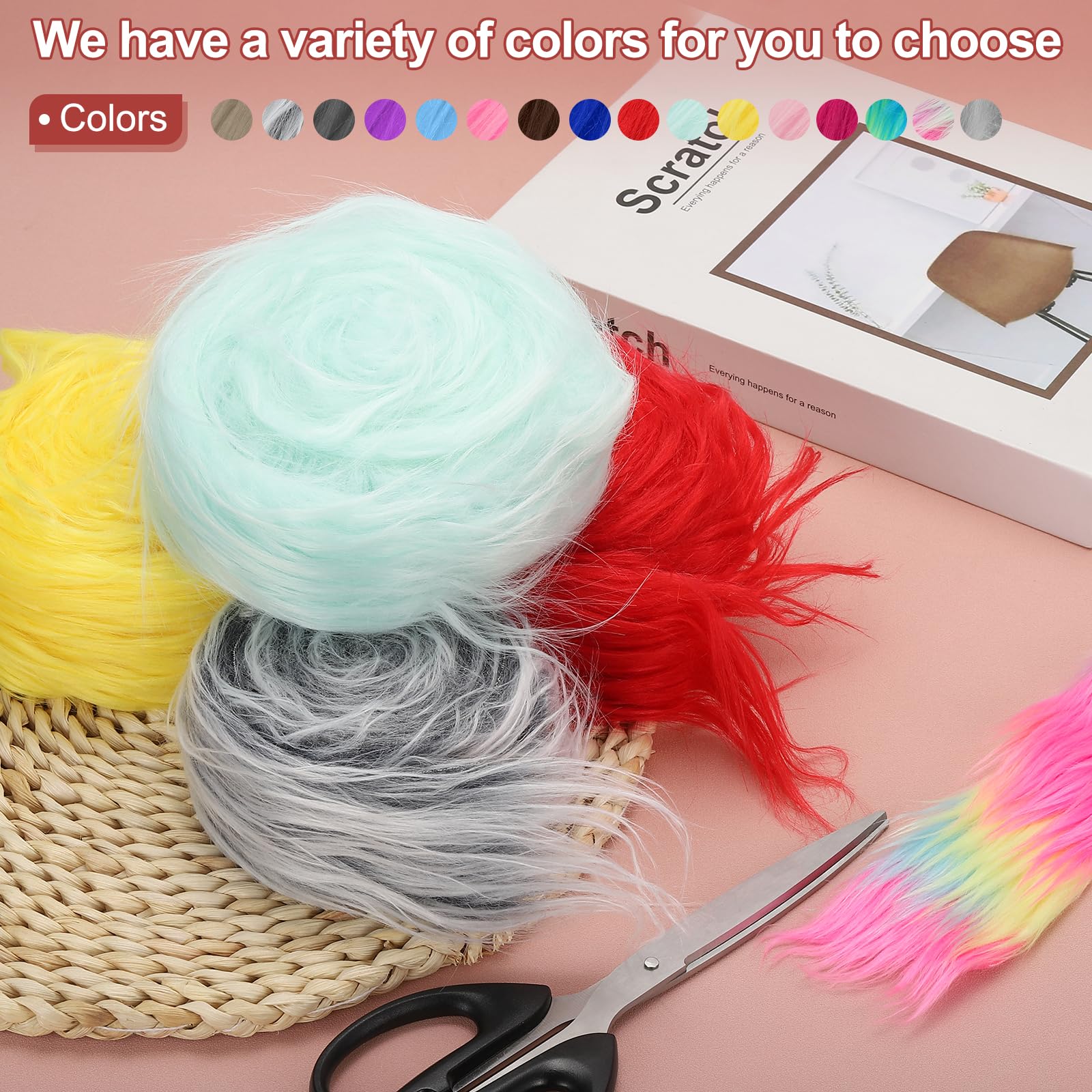 PATIKIL Plush Faux Fur Fabric Precut Strips - Image 4