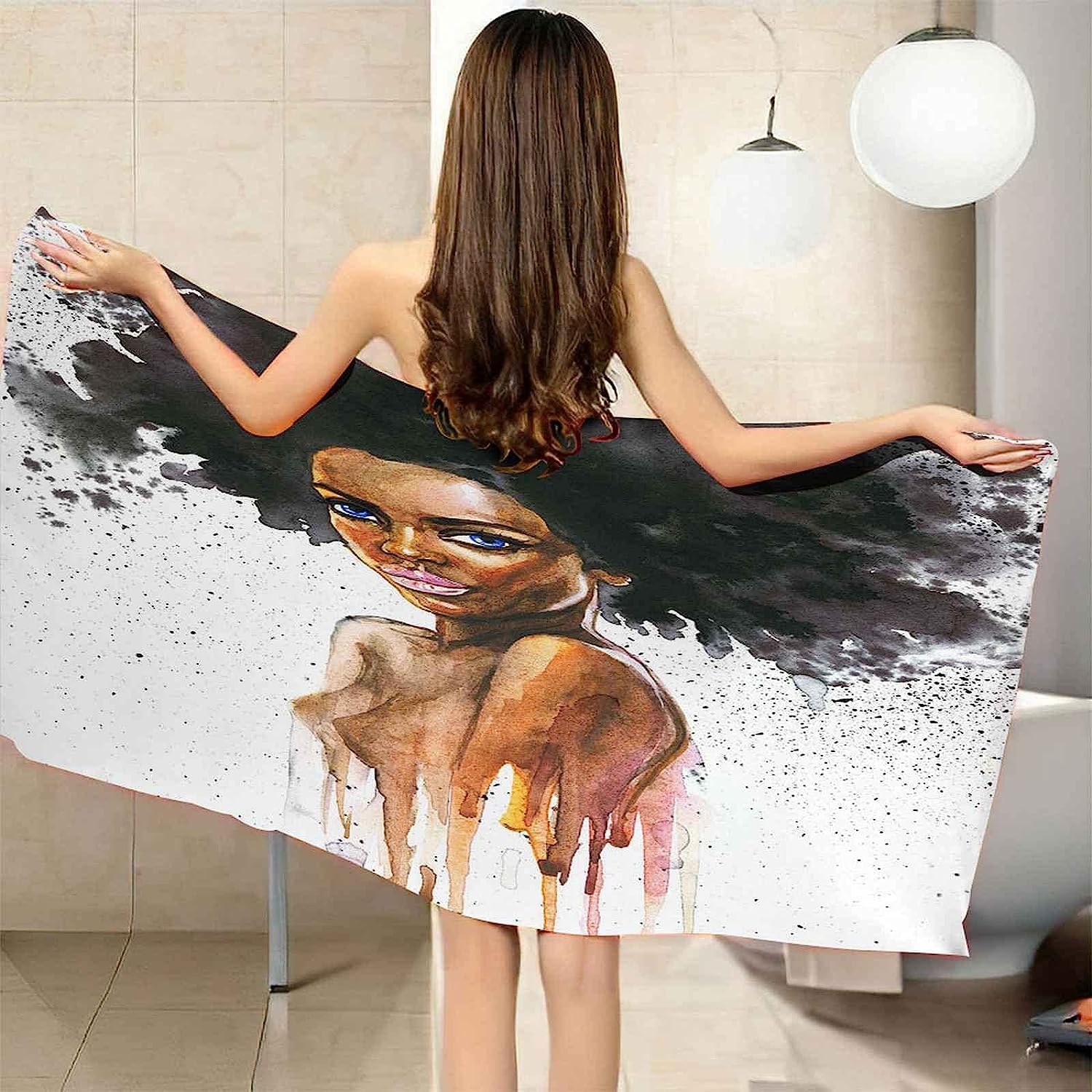 Telo Mare 3D Donne Africane 200 X 200 Cm, Telo Da Bagno, Telo Da Spiaggia In Microfibra. Asciugamano Ultra Leggero E Ad Asciugatura Rapida Per Sport, Coperta Da Spiaggia, Coperta Da Picnic -4B6M+G5J