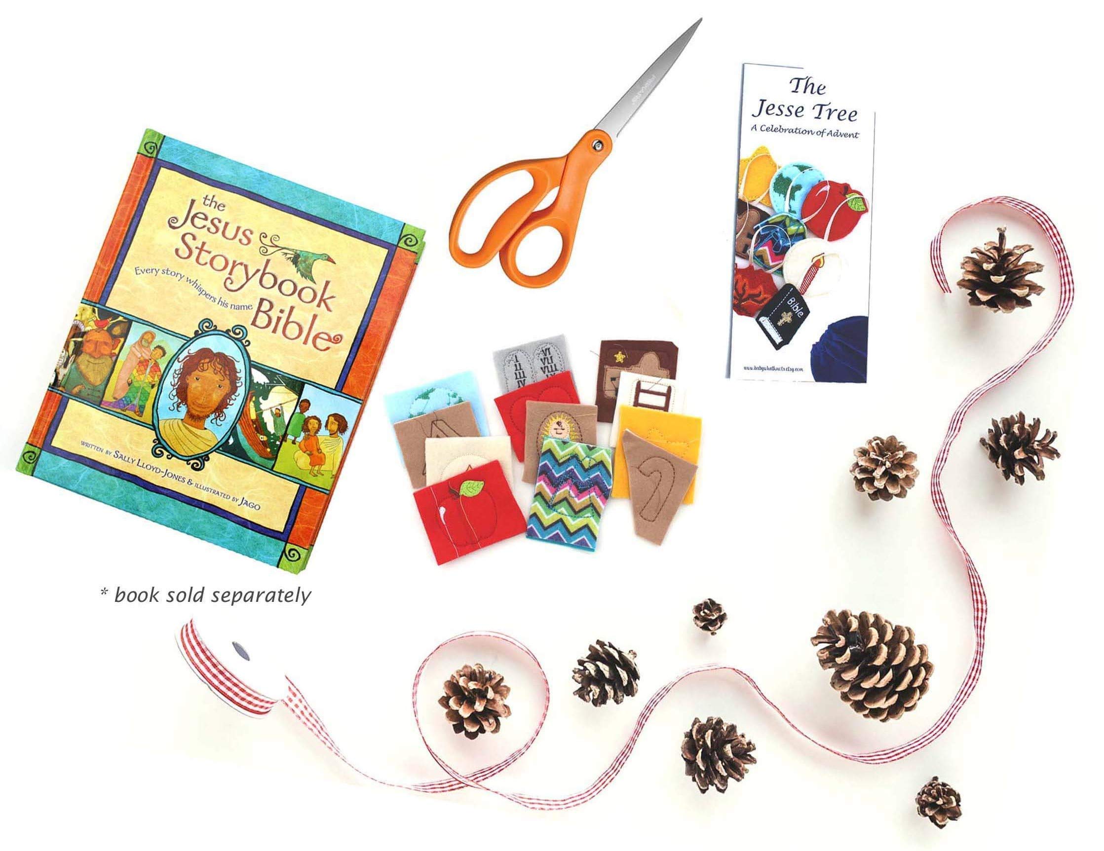 Children's DIY Embroidered Felt Jesse Tree Advent Ornaments ~ The Jesus Storybook Bible (Book not Included)