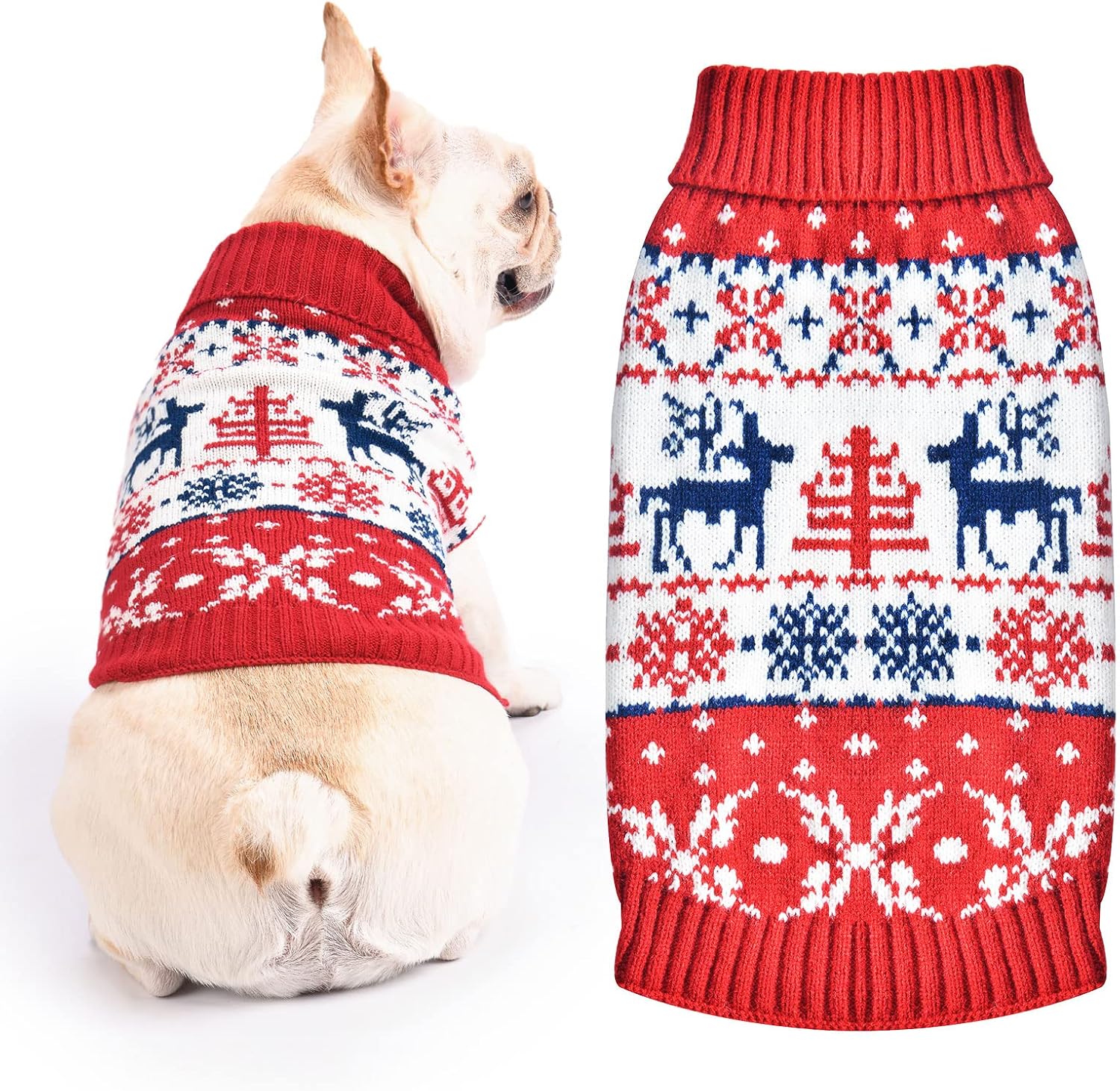 BAEJMJK Dog Christmas Sweater Xmas Pet Dog Turtleneck