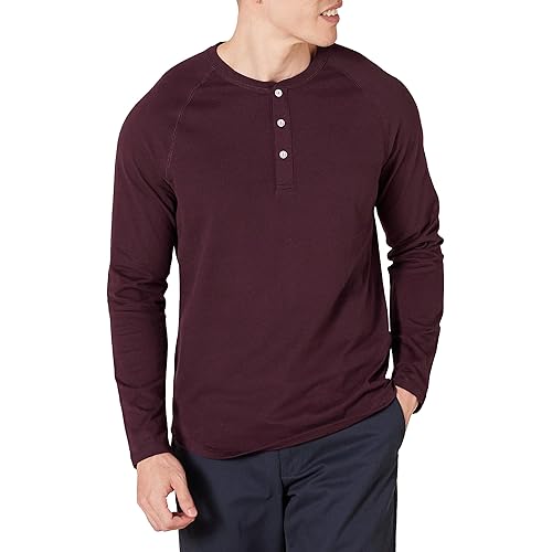 Amazon Essentials Men's Slim-Fit Long-Sleeve Henley Shirt
