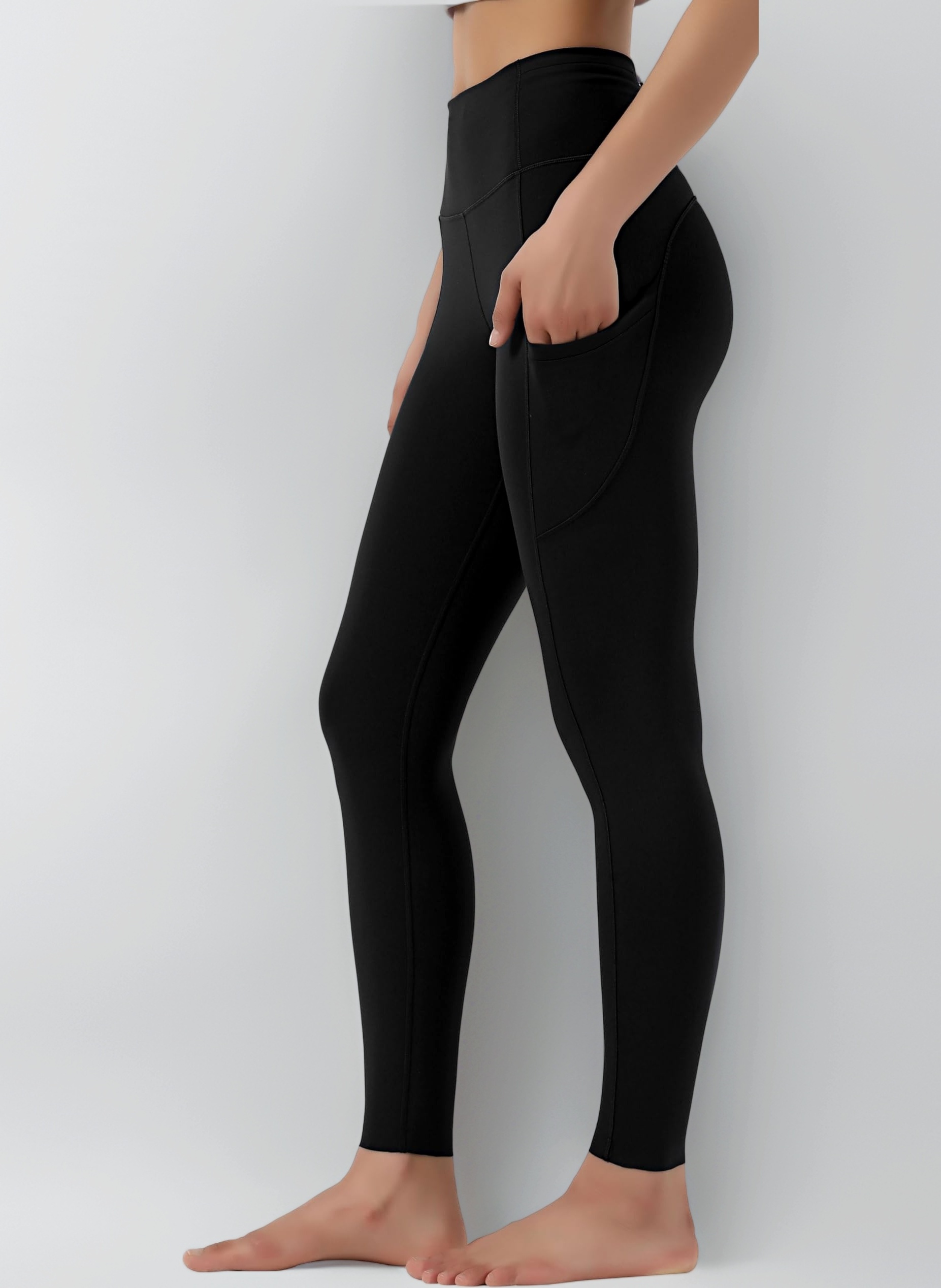 High Waist Gym Leggings for Women with Side Pockets Stretch Yoga Pants for Workout Running Sports