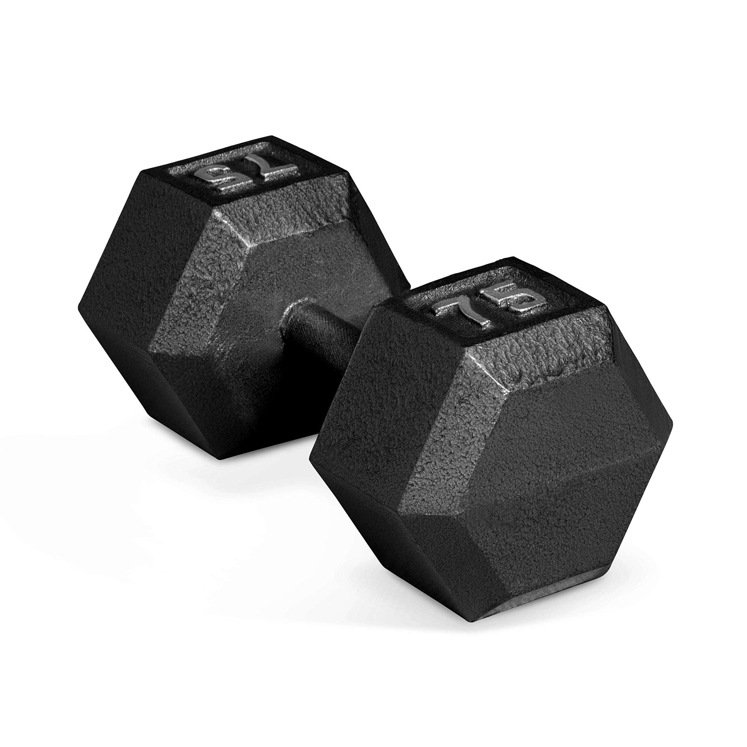 CAP Barbell Żeliwne hantle sześciokątne, czarne, pojedyncze, 34 kg