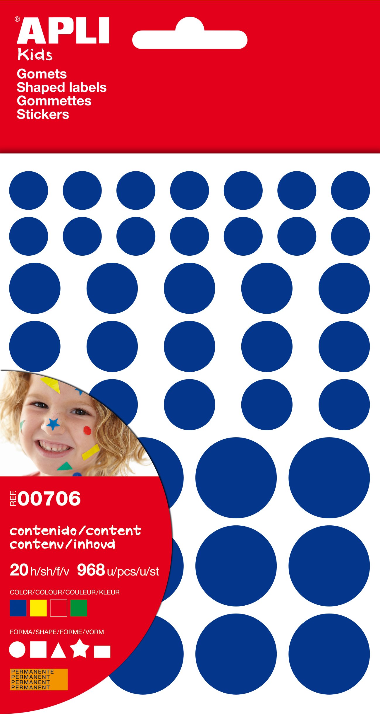 Apli 727959 Various Shape Sticker (Pack of 12 Sheets)