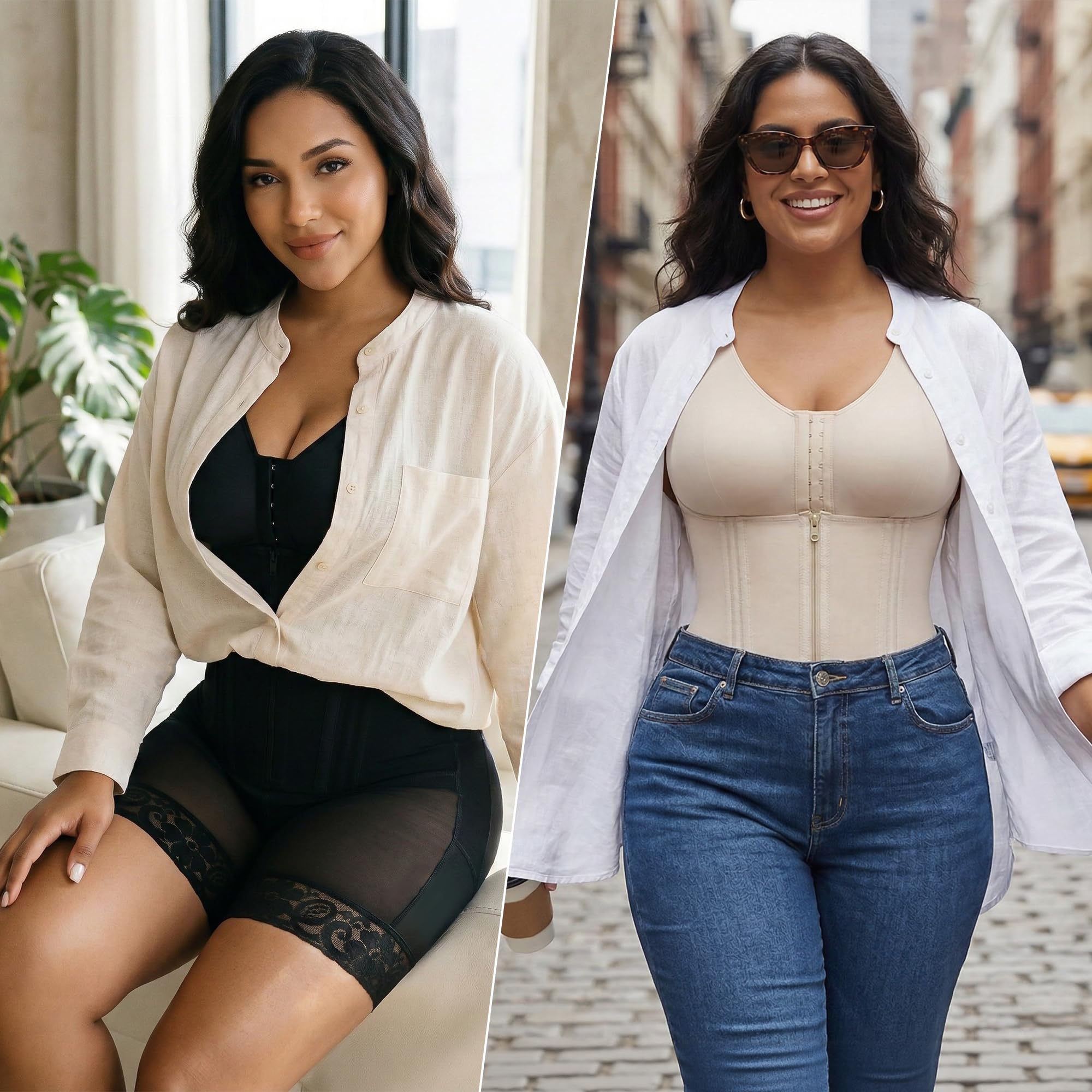 YIANNA Overbust Fajas Colombianas Shapewear per le donne controllo della pancia Body Shaper Cintura Post Chirurgia Compressione Indumento