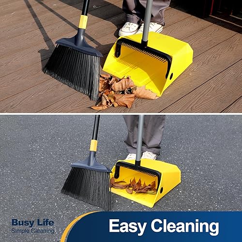 Miniatura 5 de Yocada Recogedor comercial resistente con peine para interiores y exteriores, perfecto para patio, garaje, vestíbulo, centro comercial, piso, hogar,