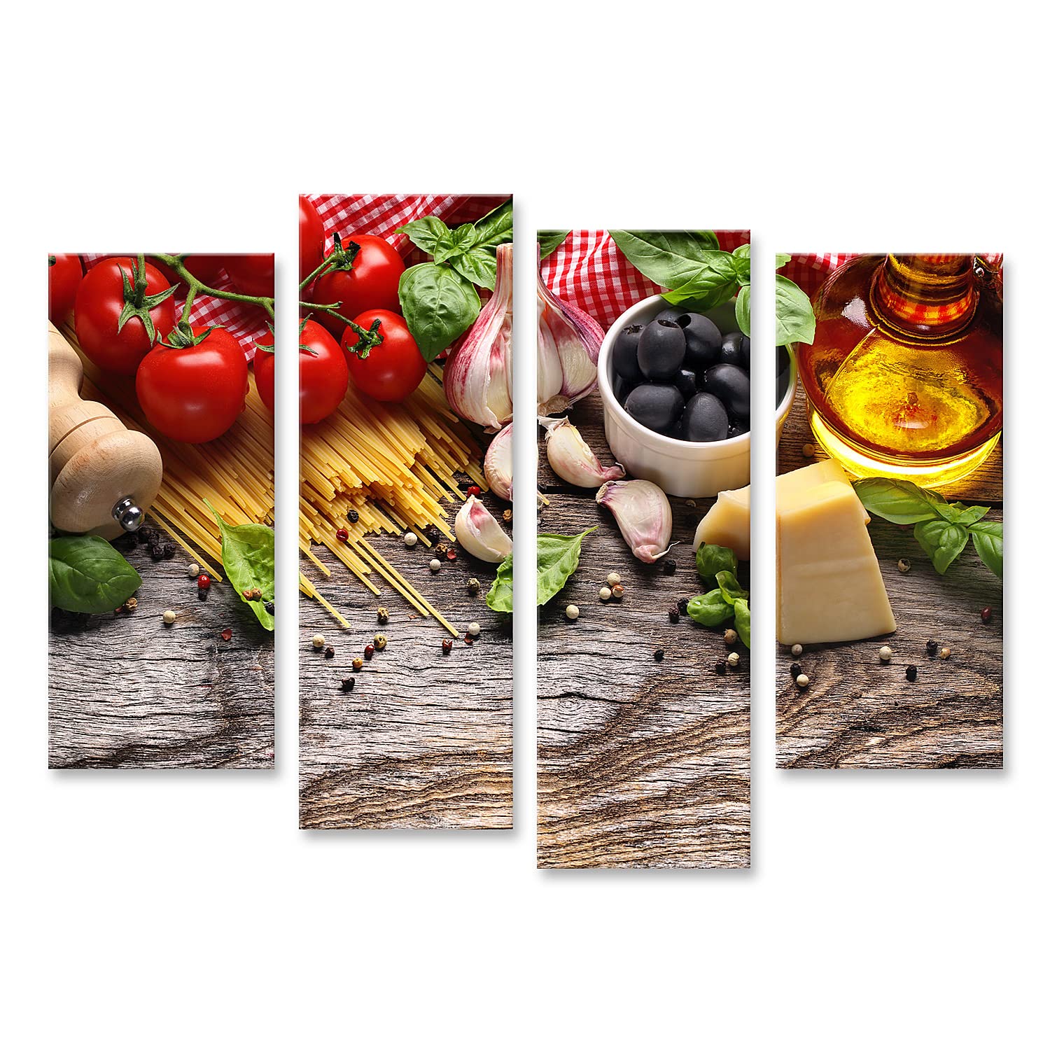 islandburner Stampa su tela Verdure erbe spezie alimenti italiani ingredienti in legno Immagini murali poster