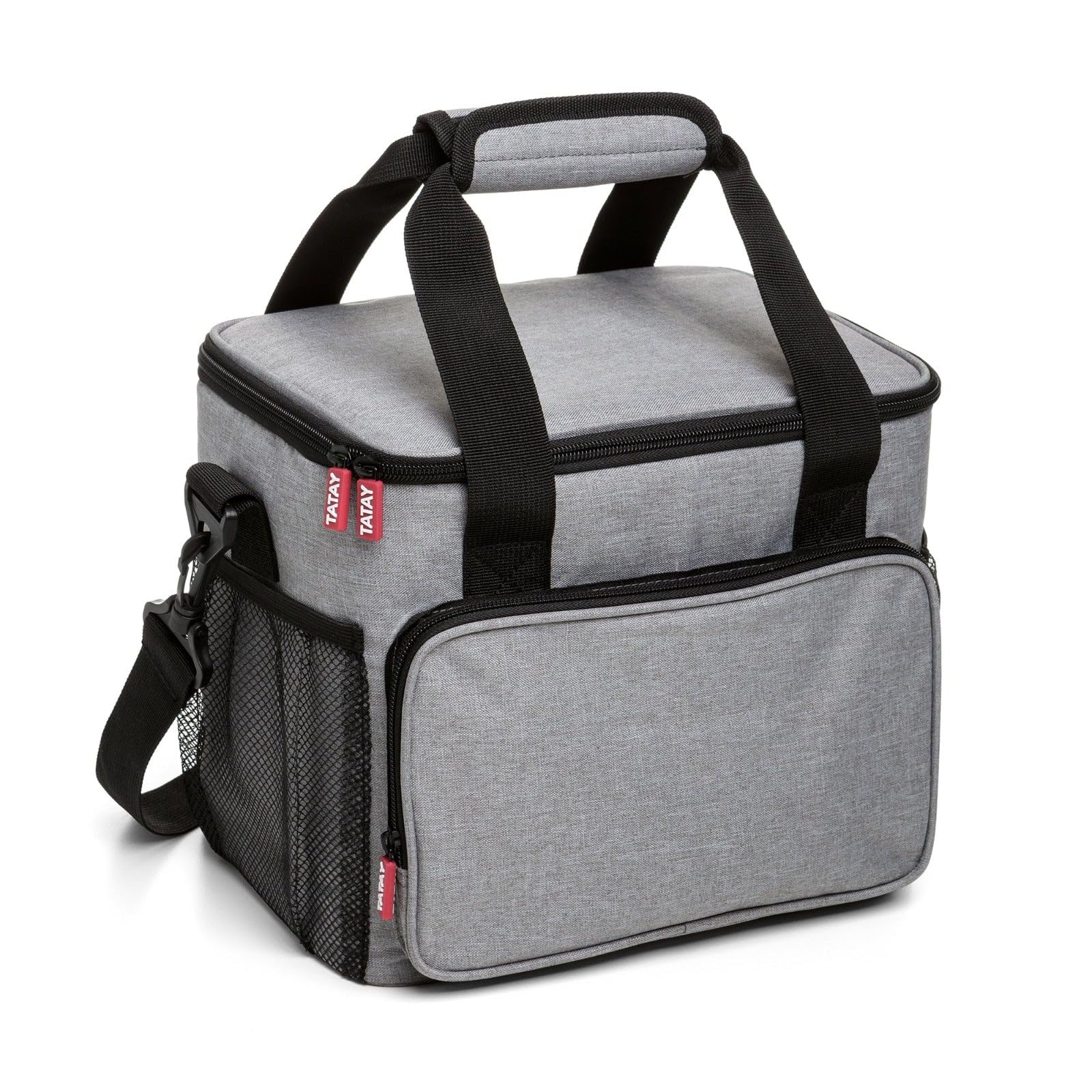 TATAY Torba Termiczna, Urban Food Picnic 11 L, 28,5x21x24 cm | Torba Termiczna | Potrójna Izolacja | Półsztywny Design | 4 Kieszenie | Odpinany Pasek na Ramię | Wzór Jeans, Szary