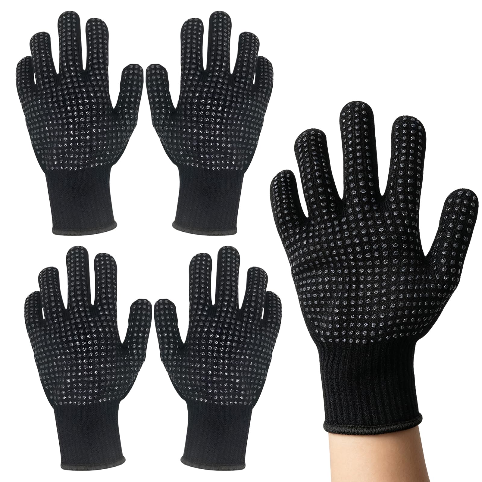 Awubsd Heat Resistant Oven Gloves Bbq Silicone Non-Slip Heat Proof Glove