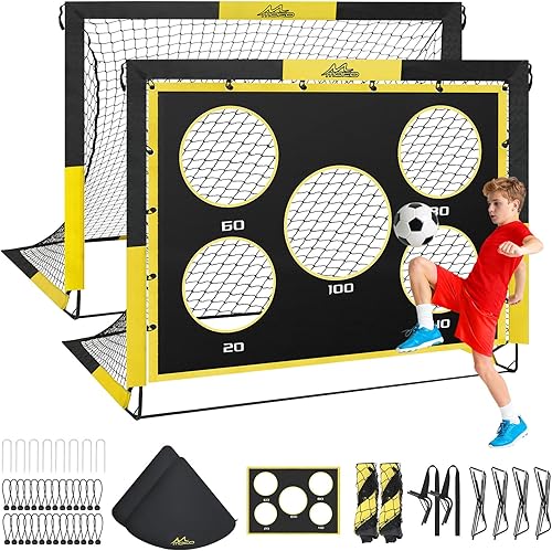 Miniatura 8 de MoKo Soccer Goals for Backyard, 5×4 FT Large Size Pop Up Goal Net with Target Panel, Portable Soccer Training Equipment for Kids Practice, Outdoor