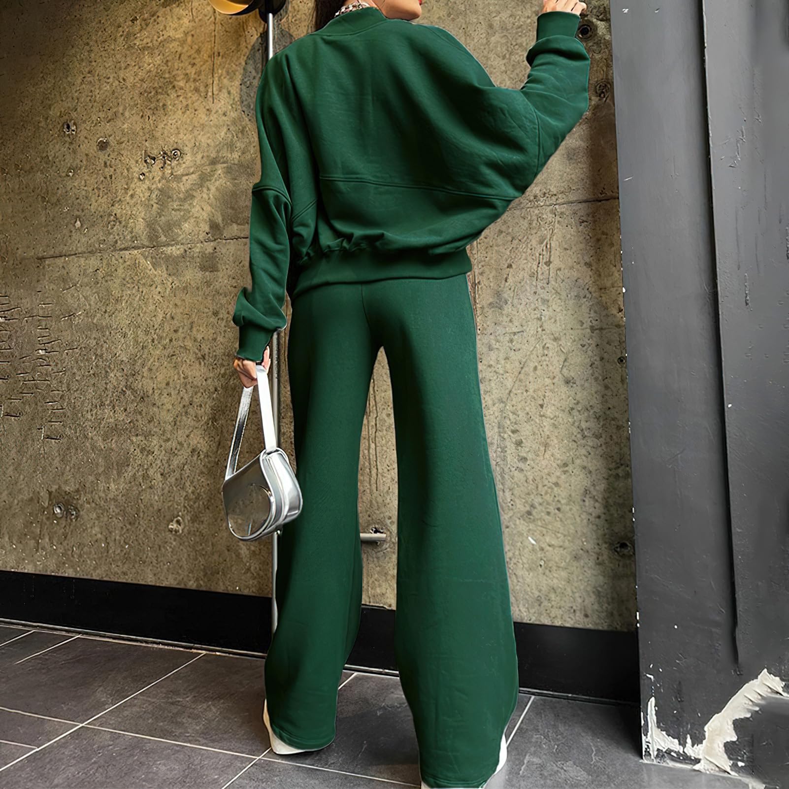 amropi Trainingsanzug Damen Jacke mit Reißverschluss und Jogginghose 2 Stück Kleidungsset