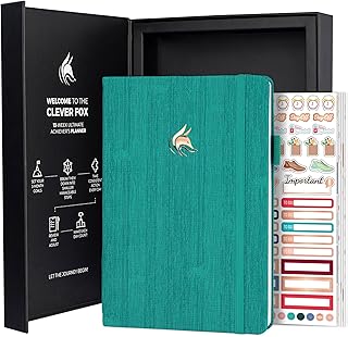 Clever Fox Ultimate Achiever’s Goal Planner - Focus & Productivity 90 Day Journal. Daily Weekly Monthly Planner Organizer & Hourly Schedule Notebook - Undated, Hardcover, A5 Size, Turquoise