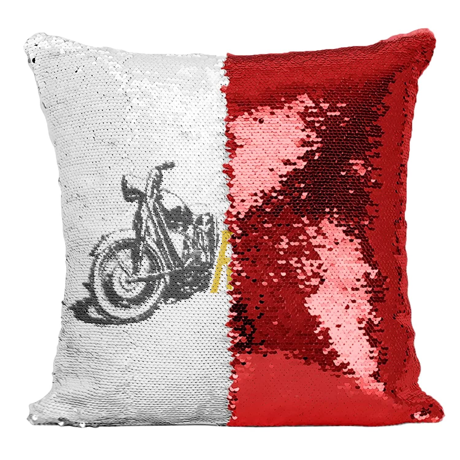 Coussin Sequin Rouge Moto : Idée Cadeau Idéale pour Motard Passionné
