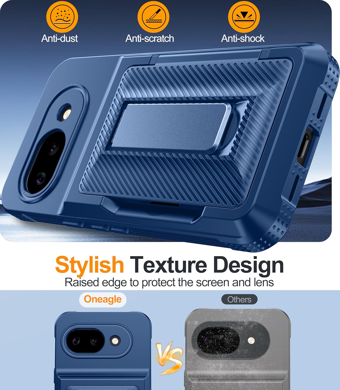 Oneagle Wallet for Google Pixel 10a Case with Card Holder (4-5 Cards) [RFID Blocking] Full Camera Protection, with Metal Kickstand 15FT Military Grade Shockproof Heavy Duty Pixel 10a Phone Case 6.3"