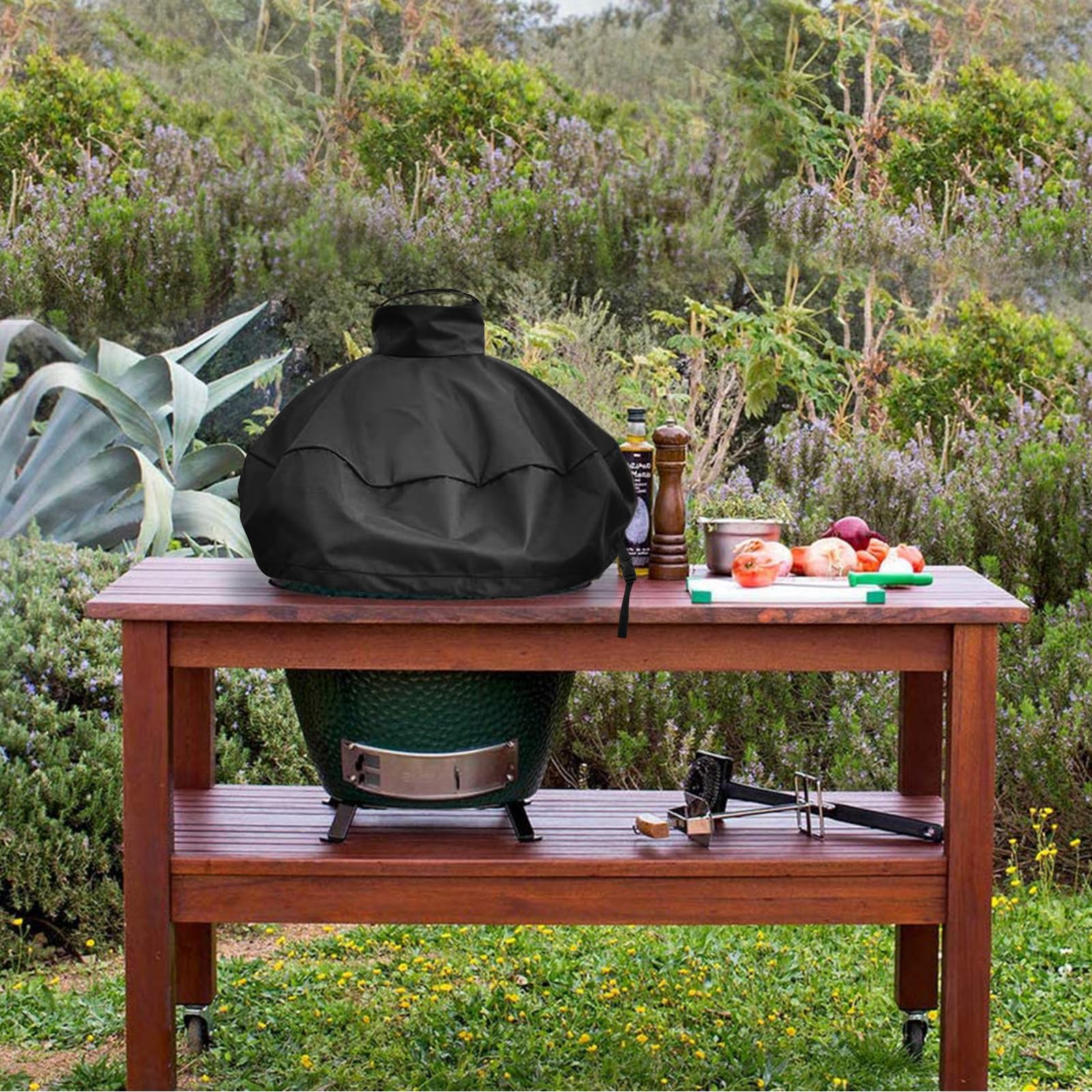 KAMsater - Cubierta para Parrilla Kamado Dome de 29 Pulgadas, Grande, Huevo Verde Kamado Joe Classic en Isla integrada, Accesorios L BGE Impermeable para Parrilla al Aire Libre