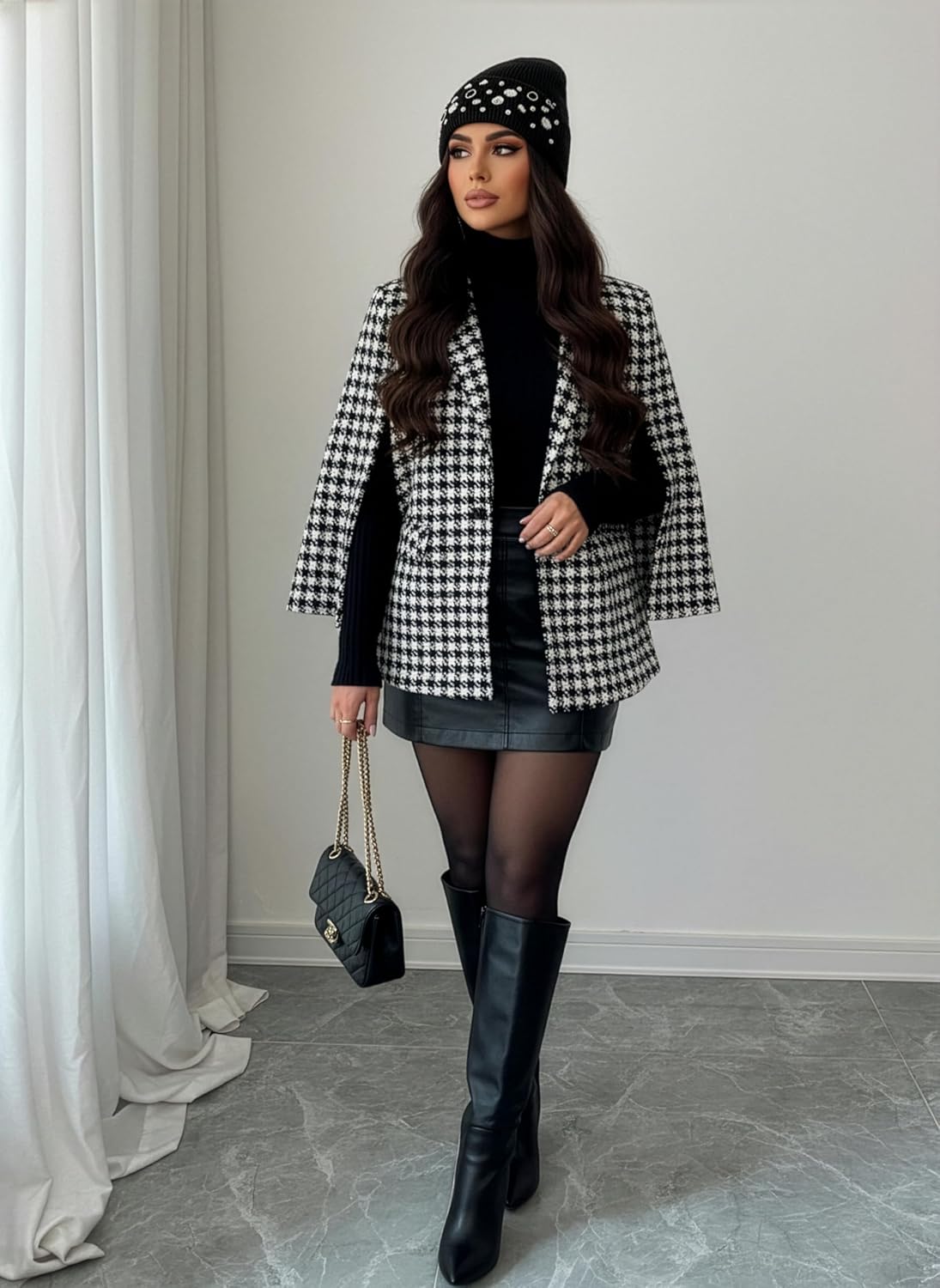 Funky Junque Luxury Bling Beanie - Women's Sparkle Rhinestone Winter Knit Hat - Image 2