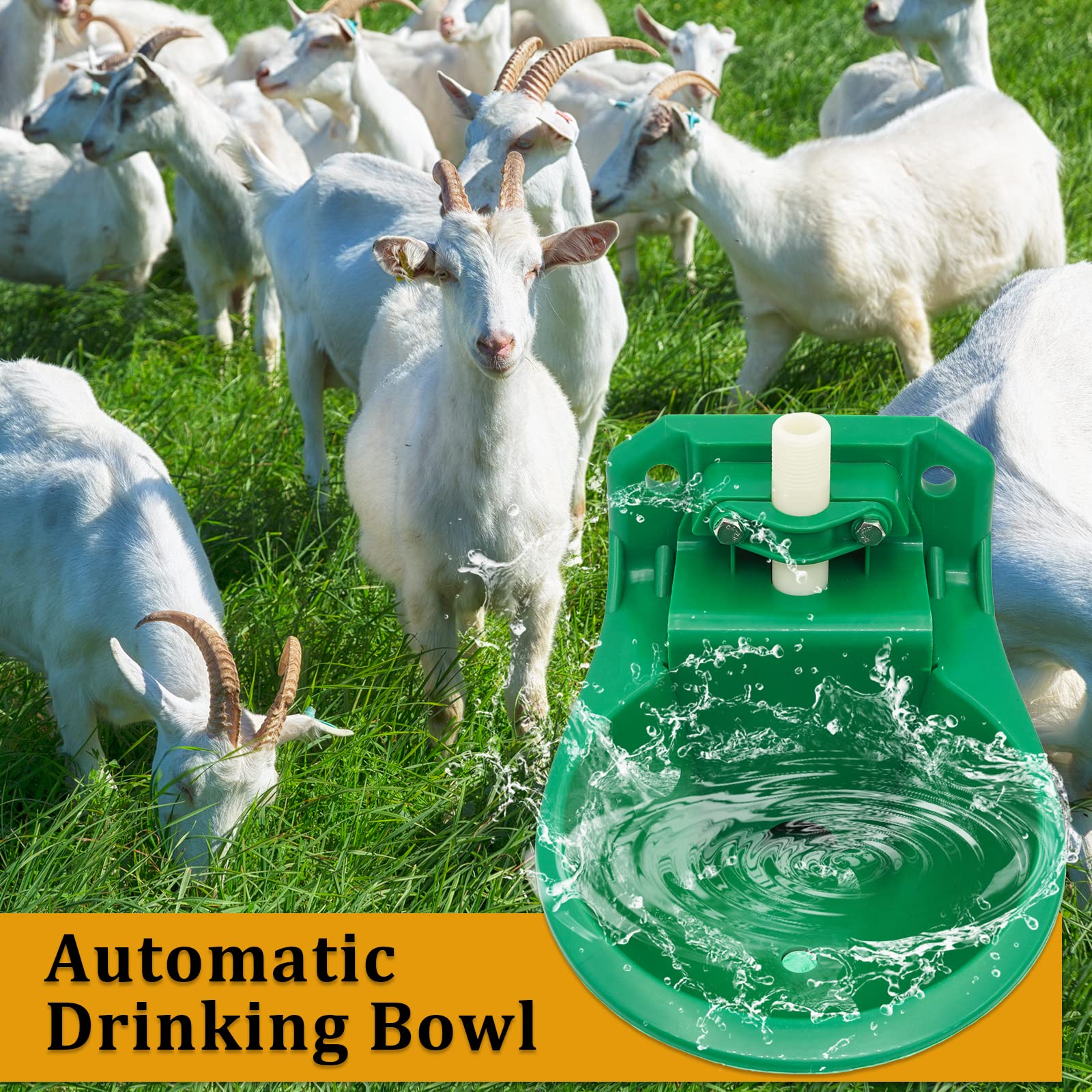 Abbeveratoio per Pecore, Abbeveratoio Automatico per Bestiame Verde, Adatto per Pecore, Capre, Maiali, Cani, Confezione Da 2