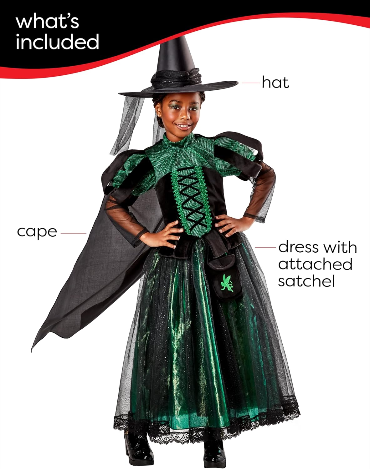 The Wizard of Oz: Wicked Witch of the West Costume for Kids by Rubies, Girl's Medium