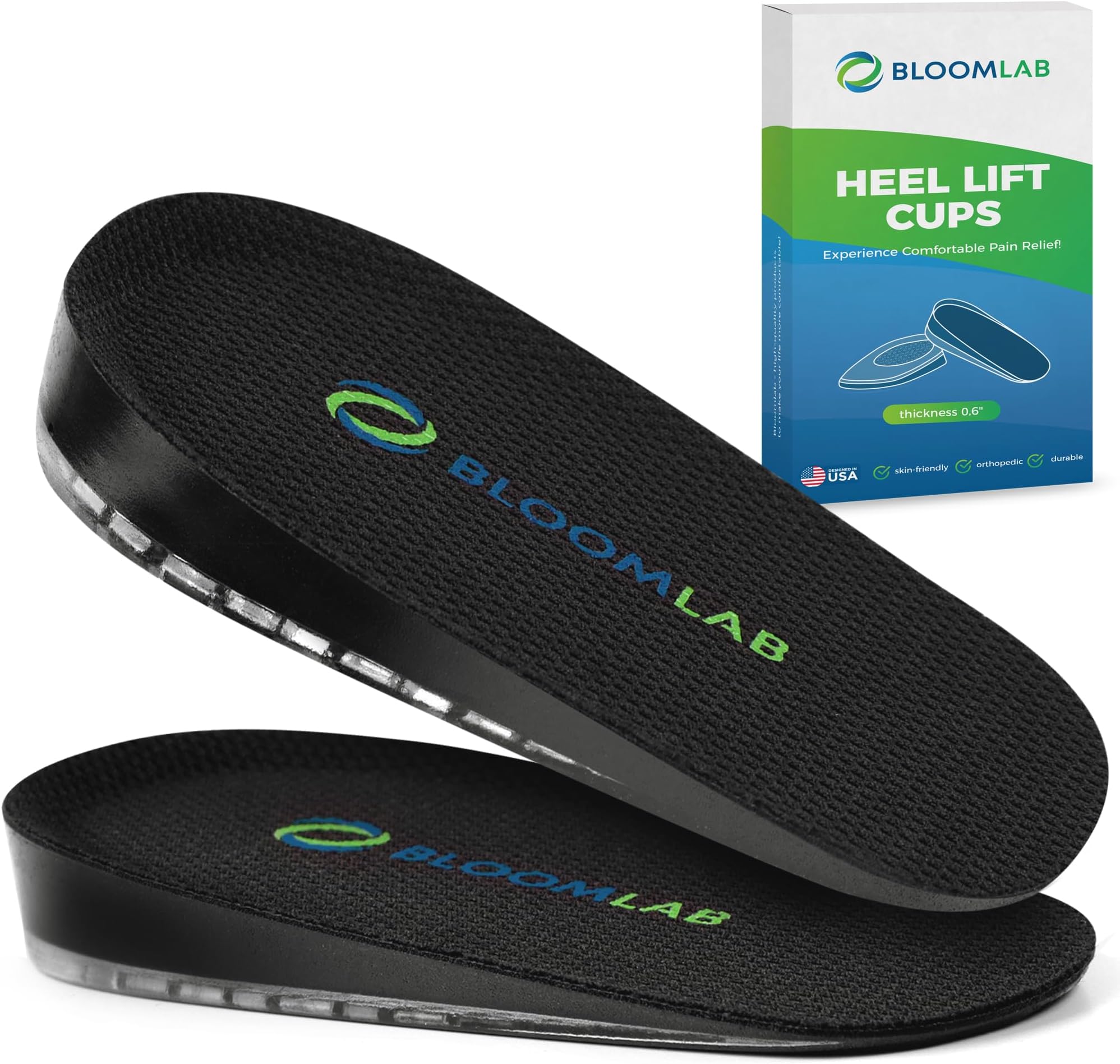Heel Cushions for Heel Pain Relief 2 Pack Heel Lifts for