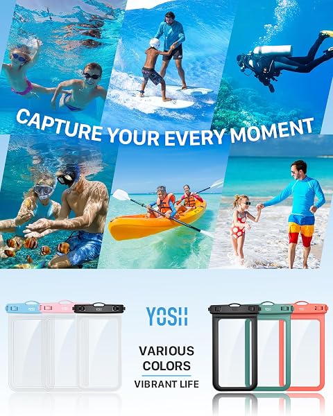 YOSH wasserdichte Handyhülle [2 Stück], 7,0 Zoll IPX8 Unterwasser Handyhülle, Handy wasserdichte Hülle für iPhone 17 Air 16 1 - 5