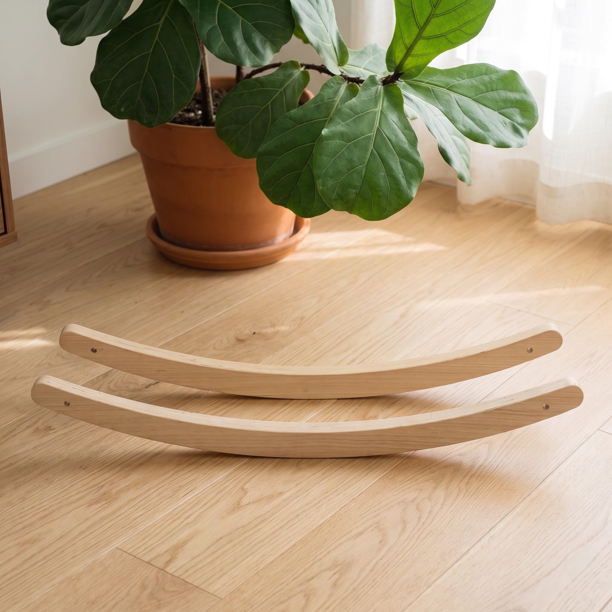 TOYANDONA 2 Stück Gebogene Schaukelstuhl Holzbeine mit Vorbohrung, 81cm