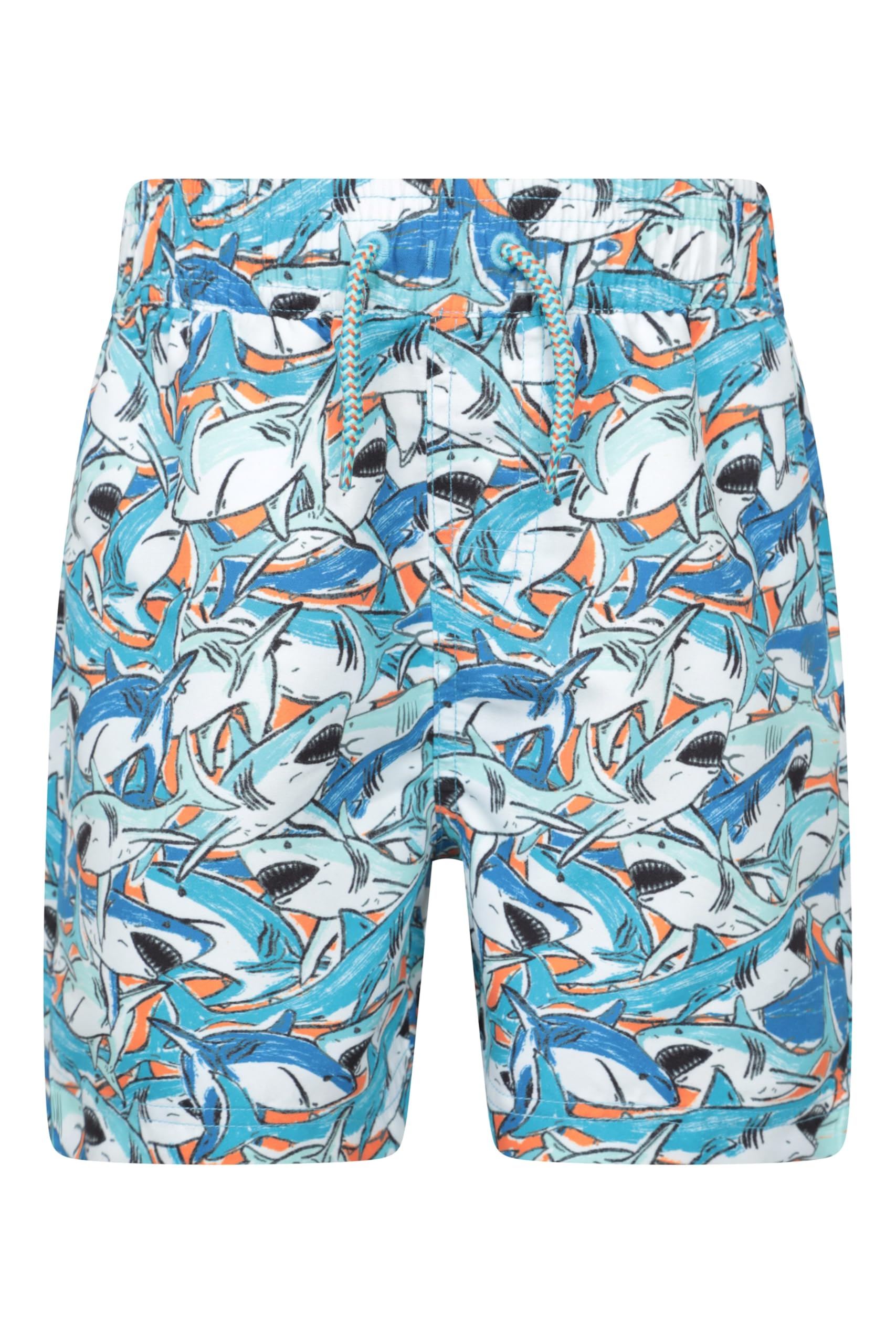 Mountain Warehouse Patterned Kids Boardshorts - Lightweight & Easy Care Swim Shorts with 2 Cargo Pockets & Adjustable Waist - Spring Summer, Swimming, Surfing Teal 7-8y