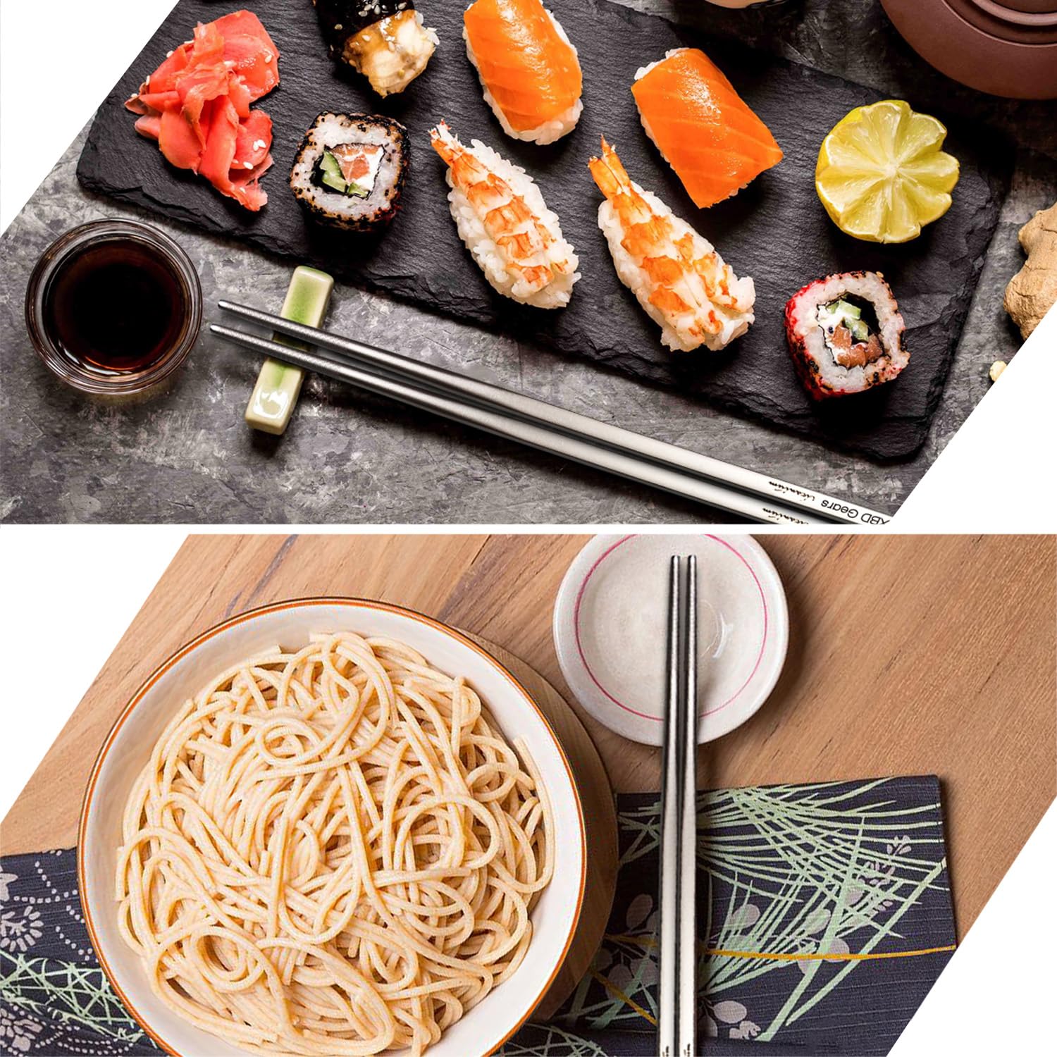 Titanium Chopsticks with Case, XBD Gears 2 Pairs of 9 Inches Square Chopstick Set Dishwasher Safe Reusable for Home & Travel (2-Pair Chopsticks) — Amazon image 6