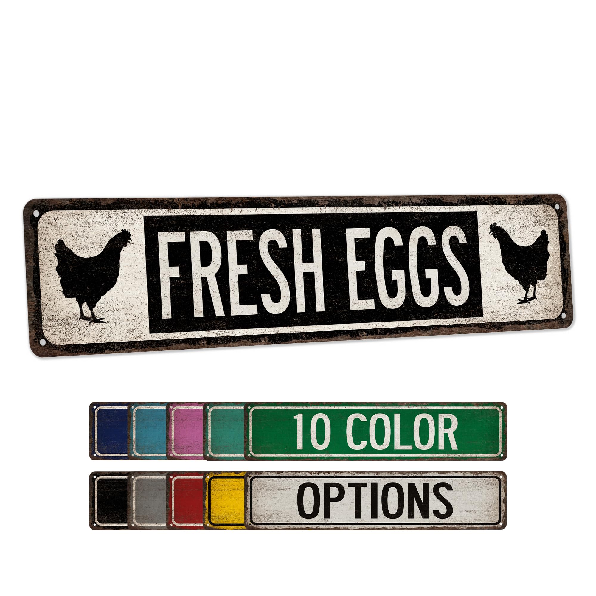 Fresh Eggs Chicken Coop Sign - Made In USA - Farm Fresh Eggs Chicken Décor Kitchen Décoration Hen House Sign Outdoor Sign 104180017016