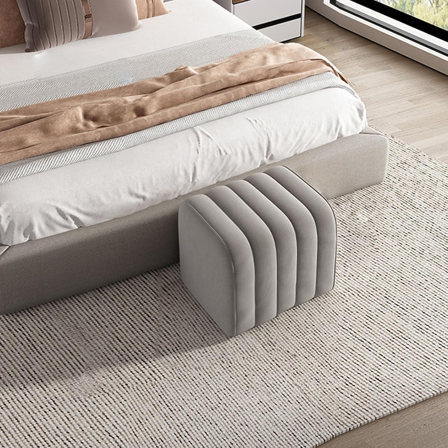Banco para sofa rectangular y asiento comodo de 40cm con espacio para cama