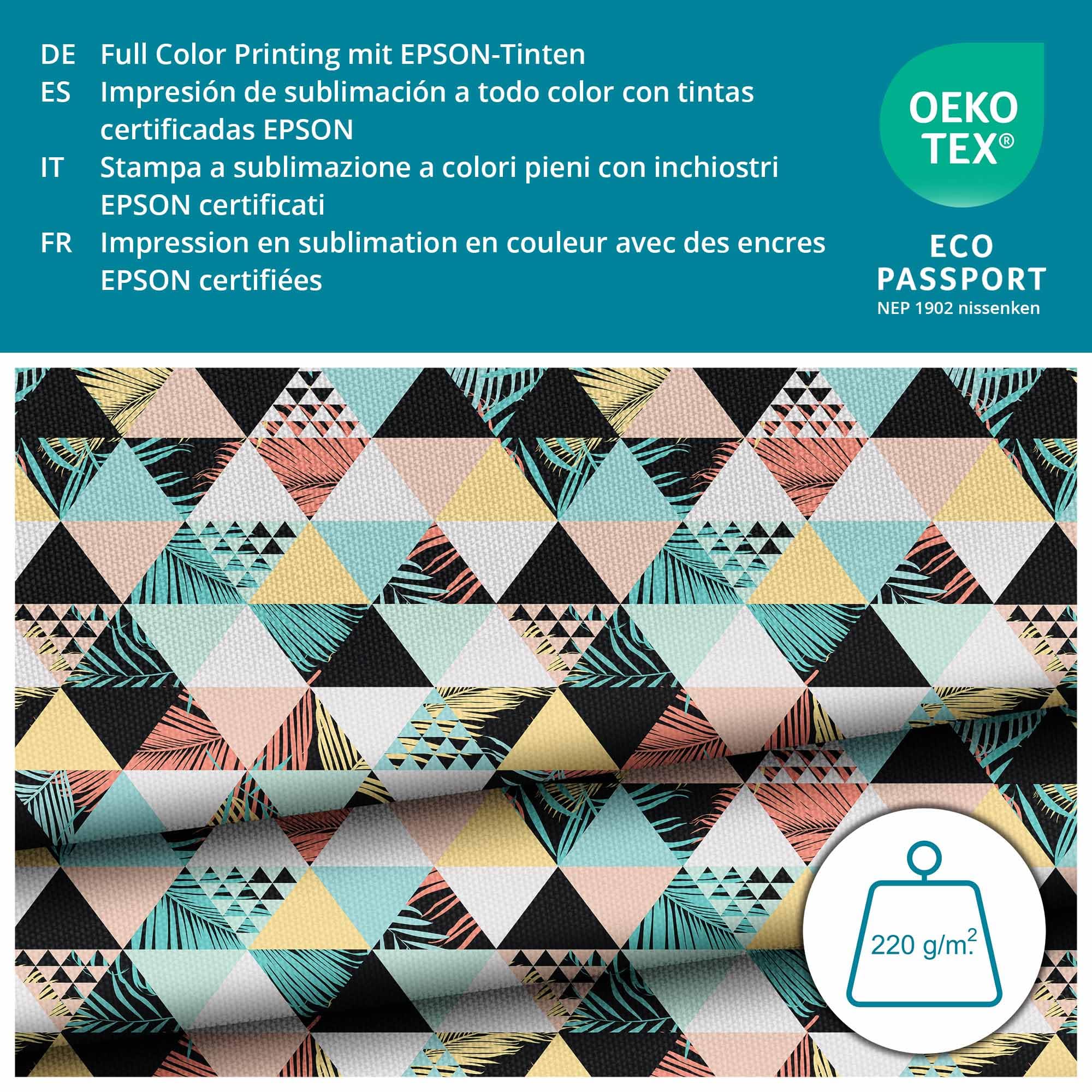 DreamRoots Tessuto Impermeabile al metro 160 cm Larghezza, 220 g/m² 600D, Stoffa per Cuscini Esterni - Colorful Terrazzo 2M