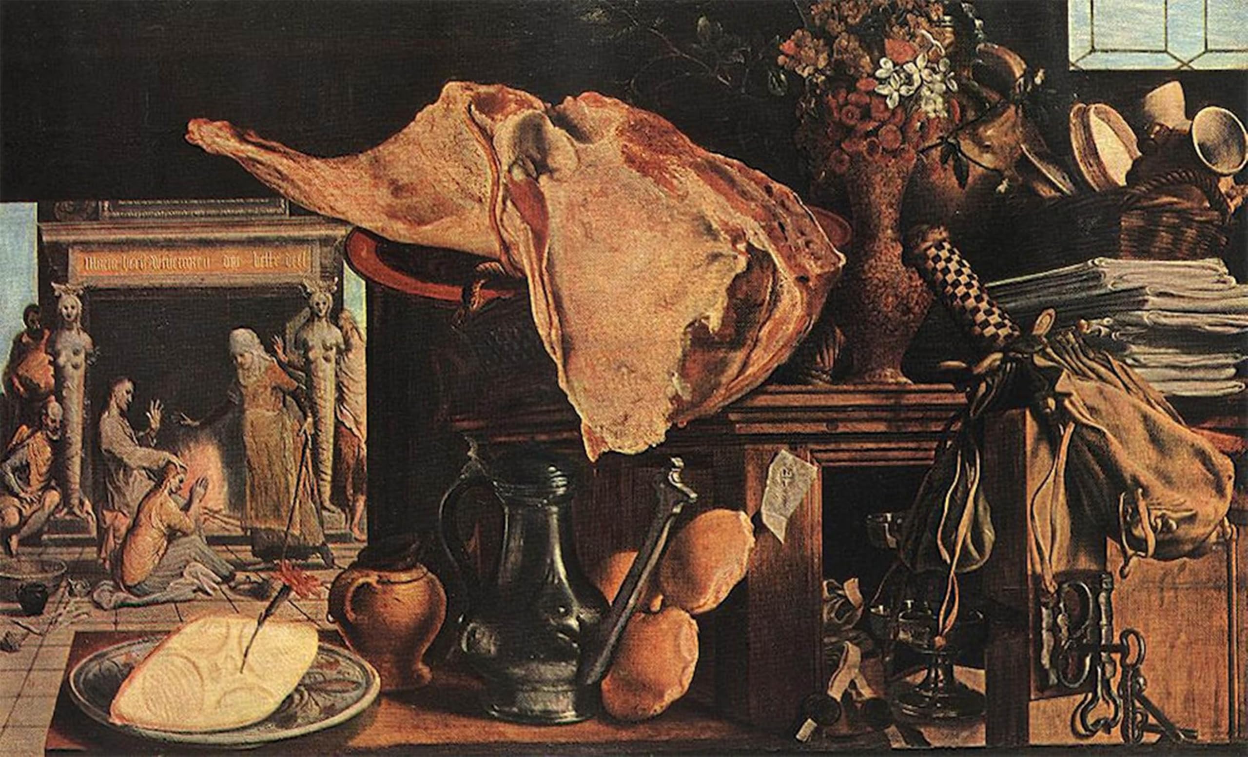 ARTXLXXBN Famous Print Painting Colorful Art Print Still-life by Pieter Aertsen Canvas Art Decorations for Home Decor 60x90cm