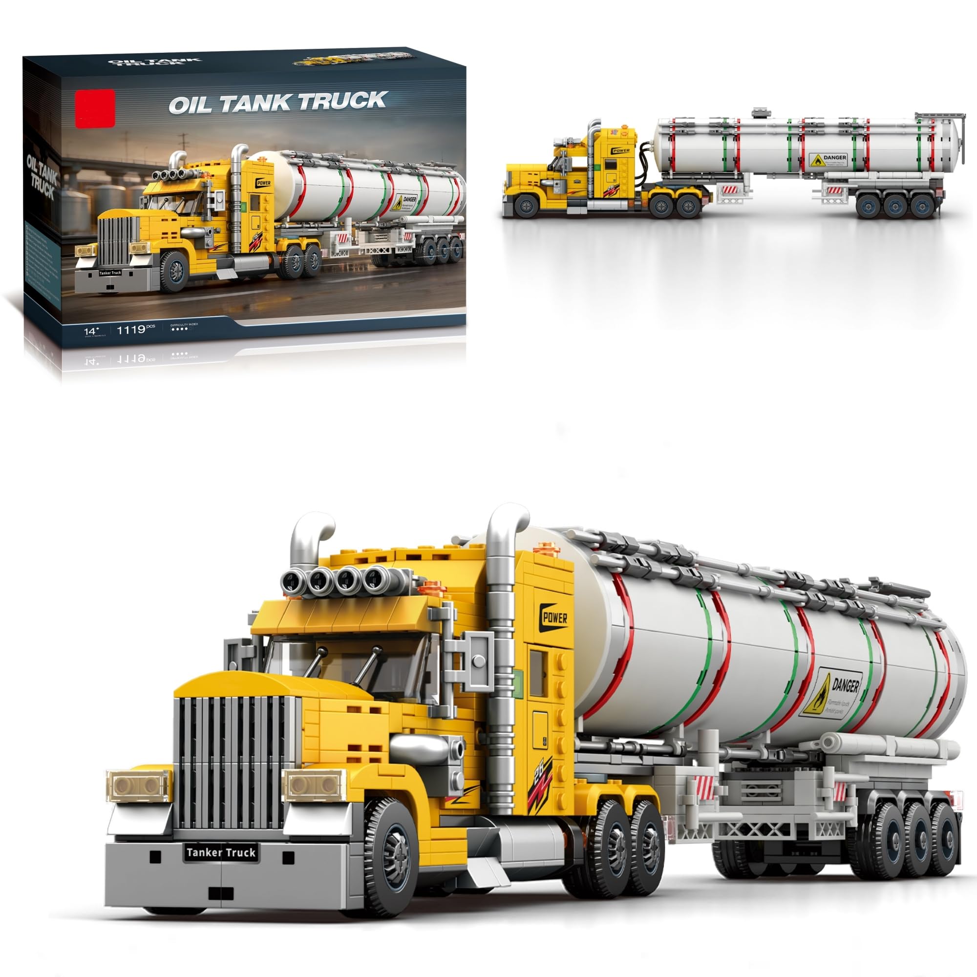 Hanispherion American Conventional Oil Tank Truck Building Block Sets