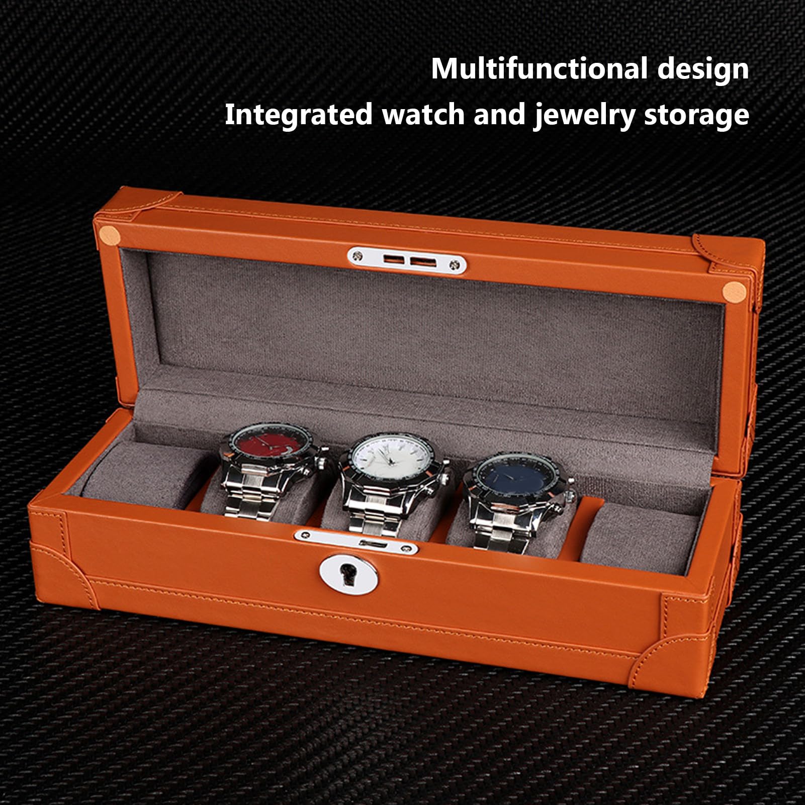Jeanoko Scatola Porta Orologi, Resistente Alla Polvere, 5 Slot, Organizer