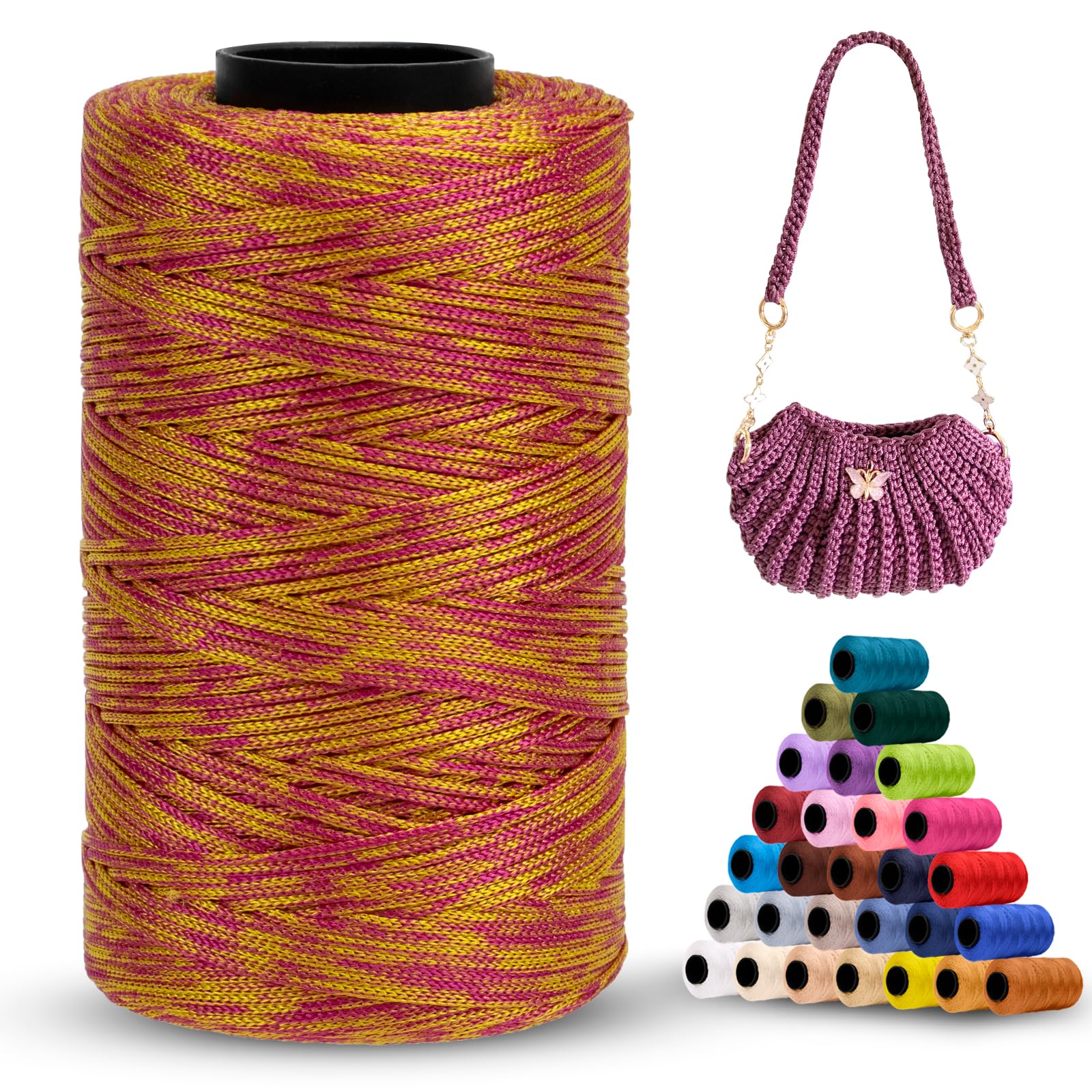 LEREATI Polyester Macrame Cord 1mm x 230m